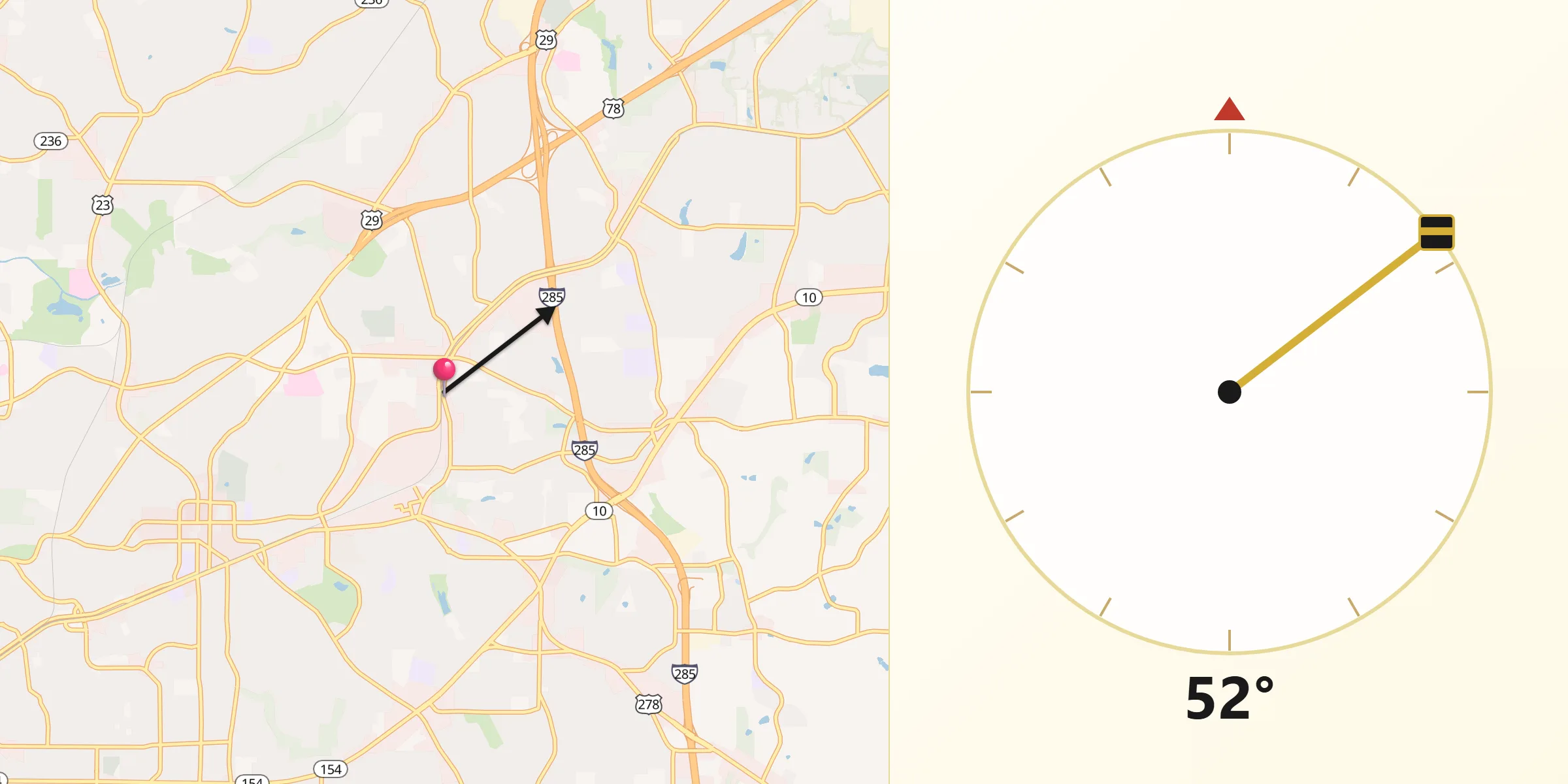 Qibla Direction from Scottdale