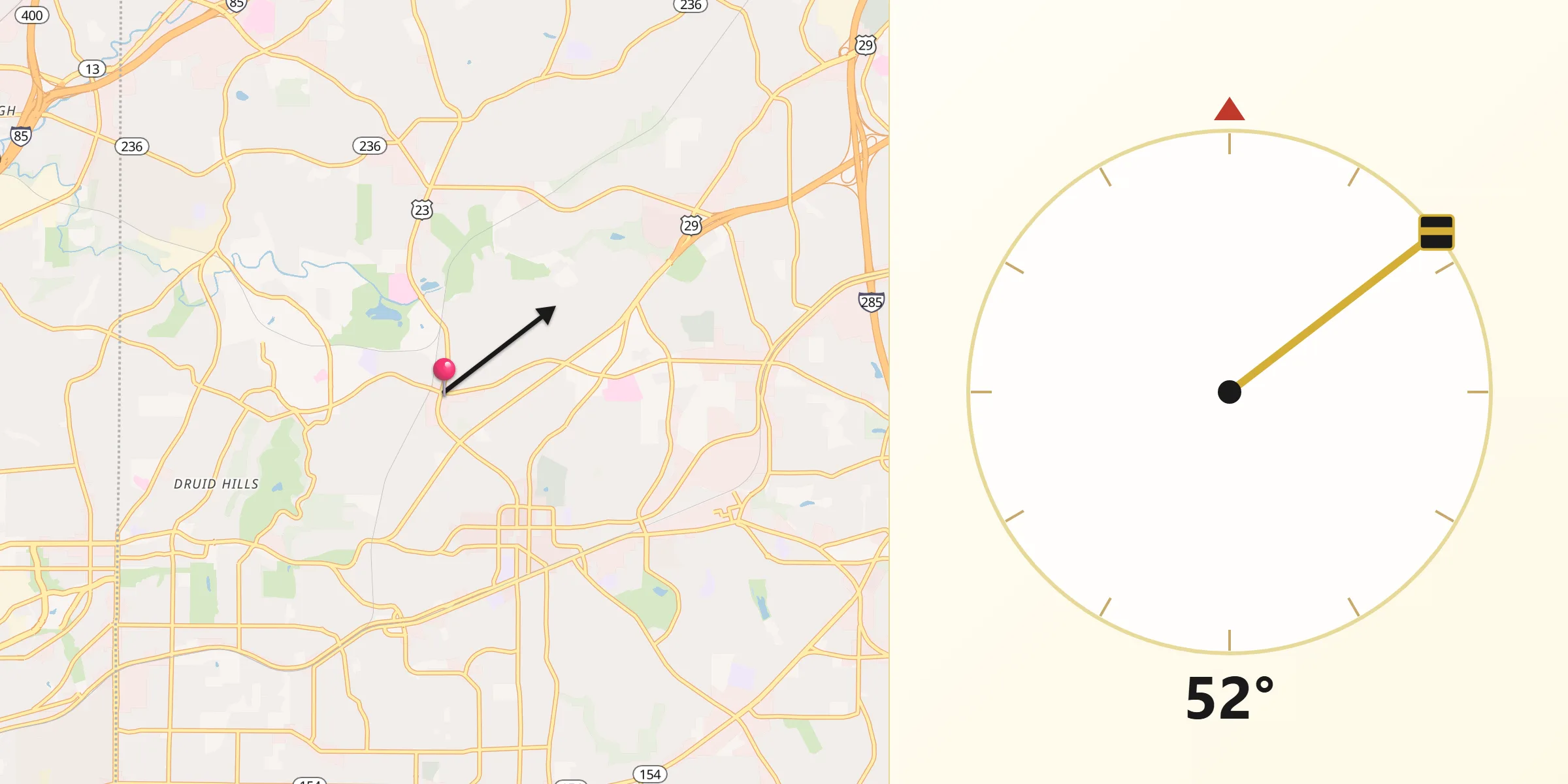 Qibla Direction from North Decatur