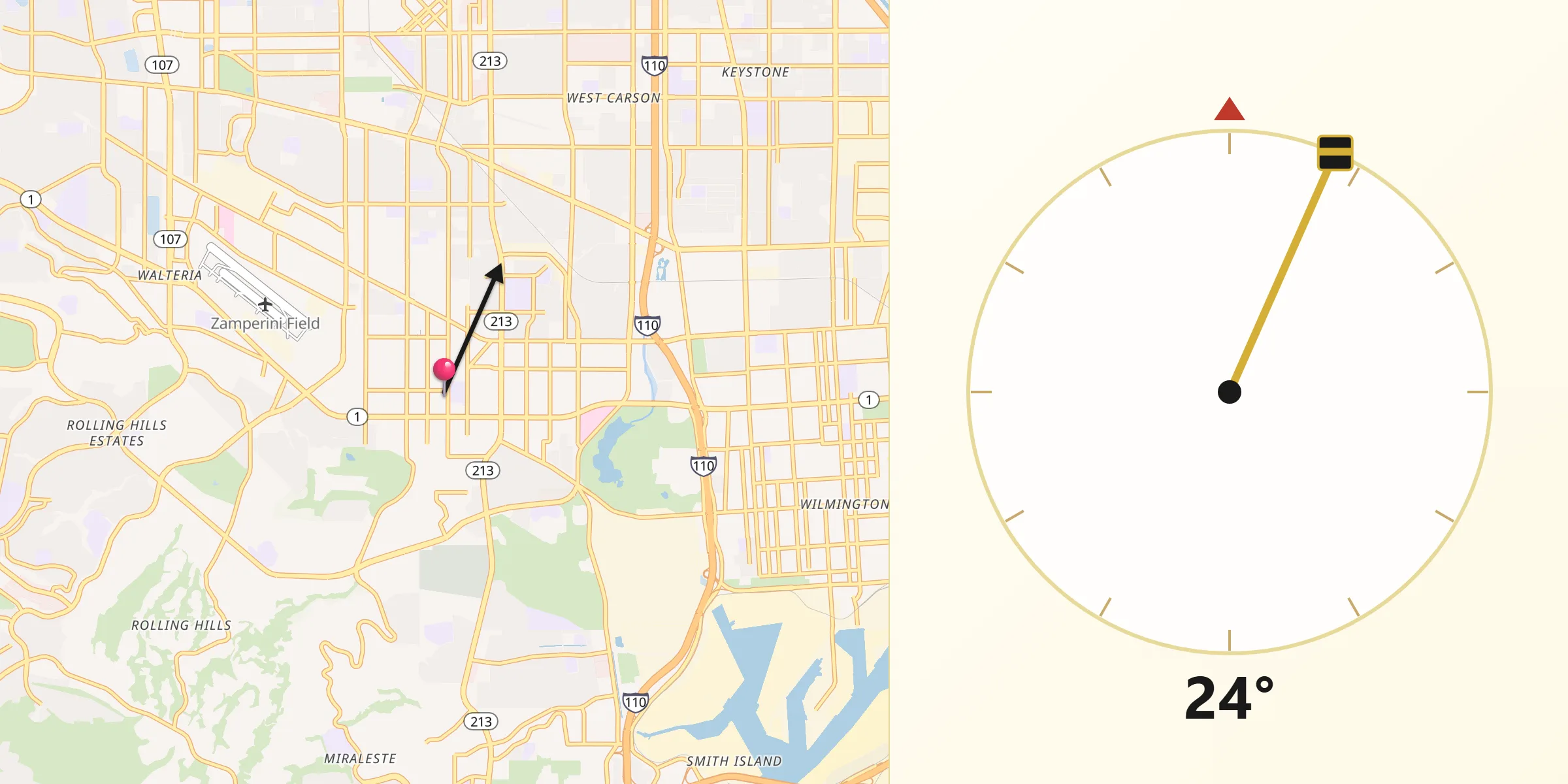 Qibla Direction from Lomita
