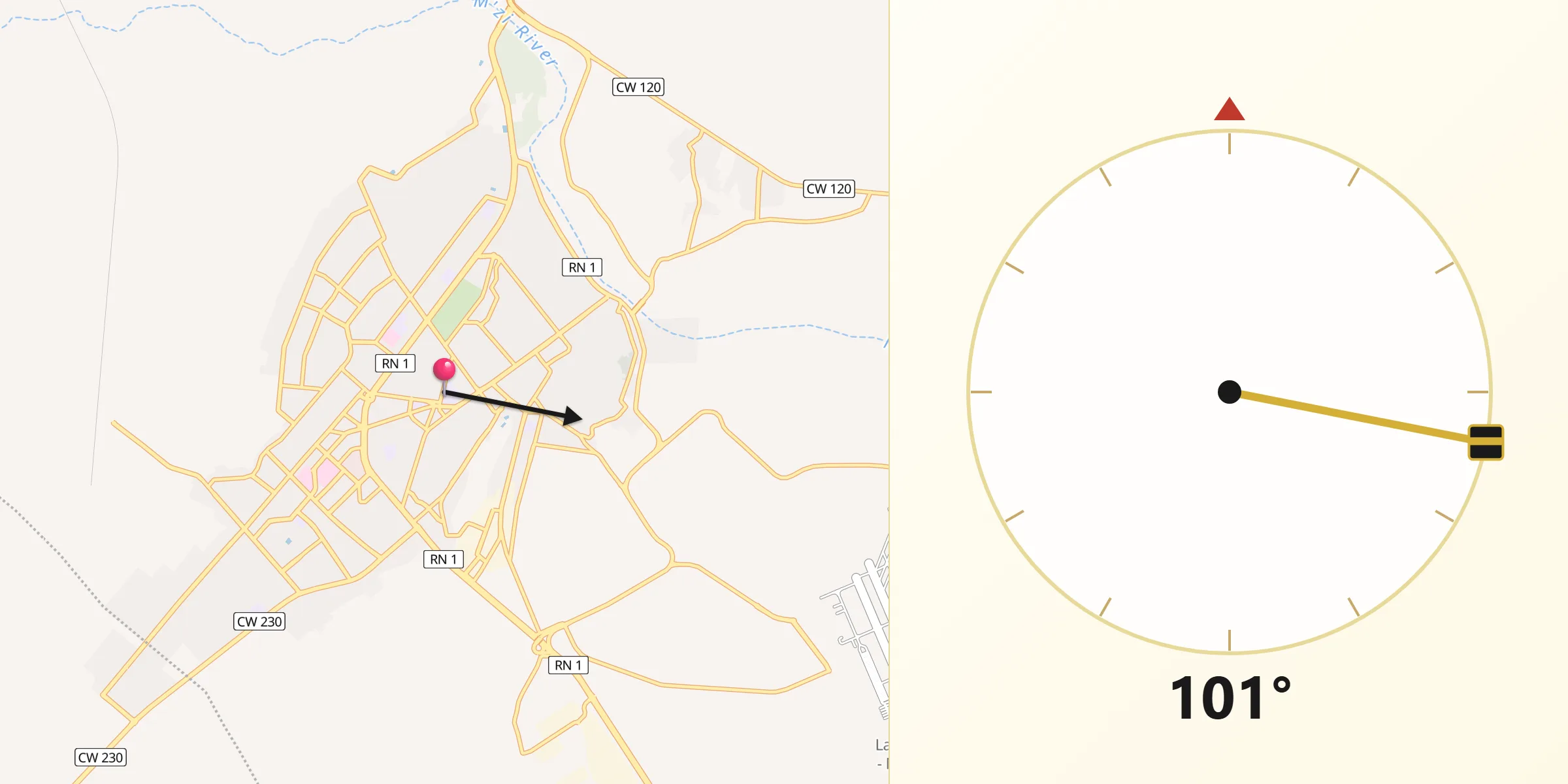 Laghouat şehrinden Kıble Yönü