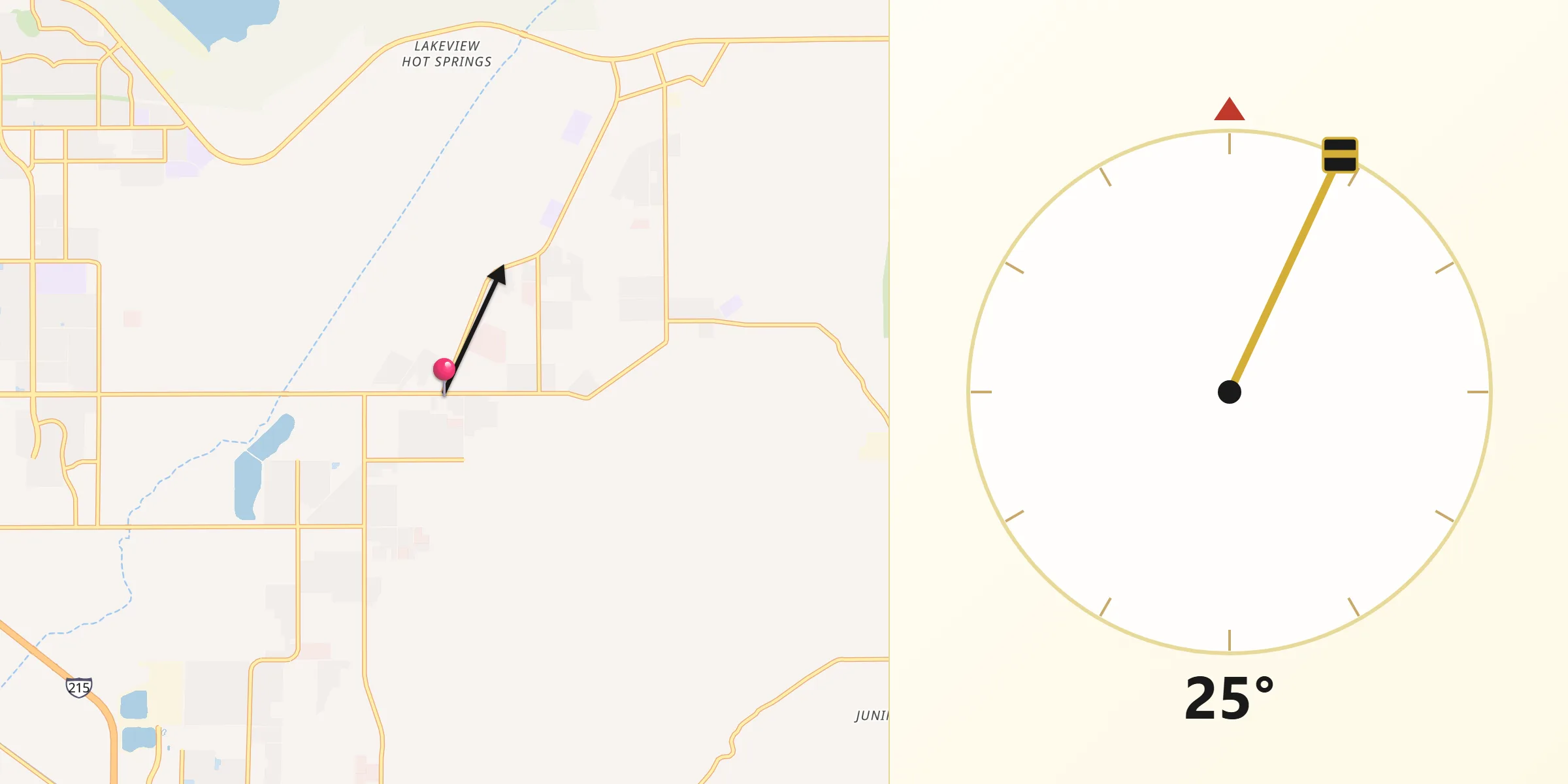 Qibla Direction from Nuevo