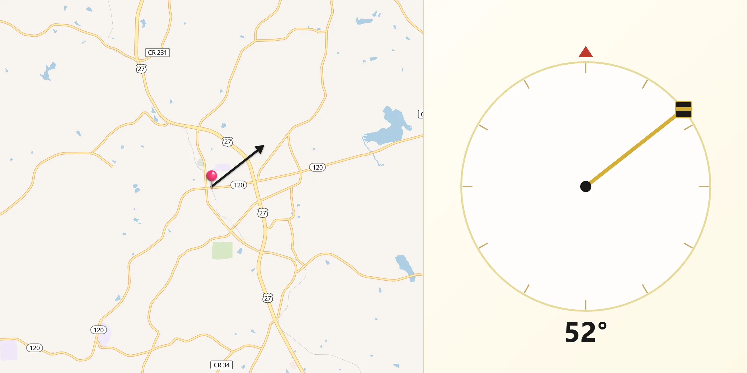 Qibla Direction from Buchanan