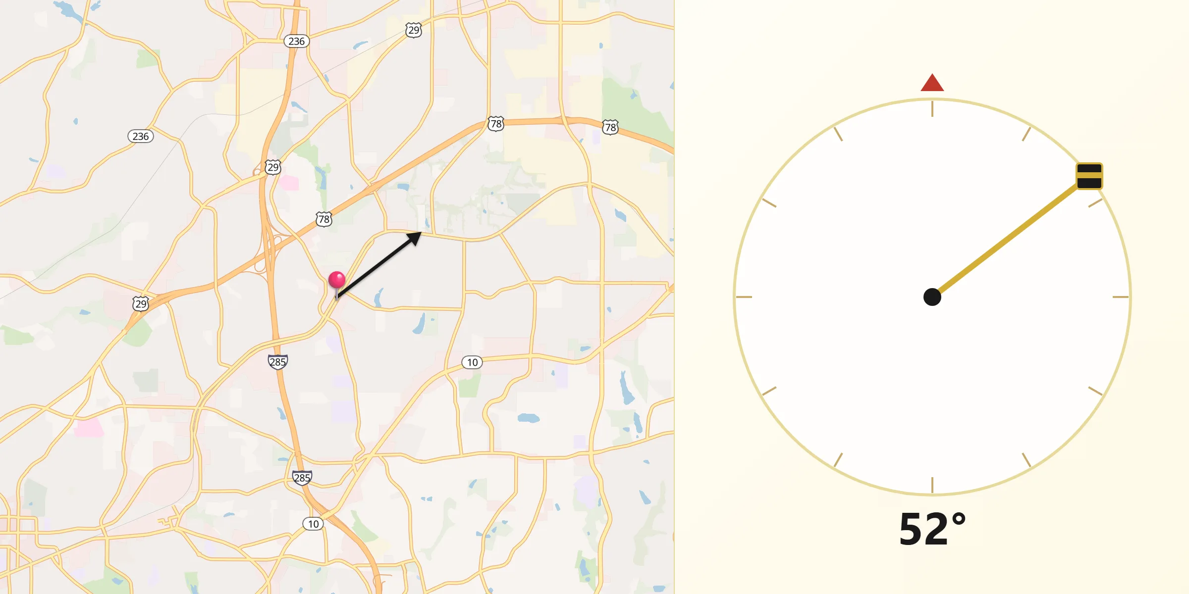 Qibla Direction from Clarkston