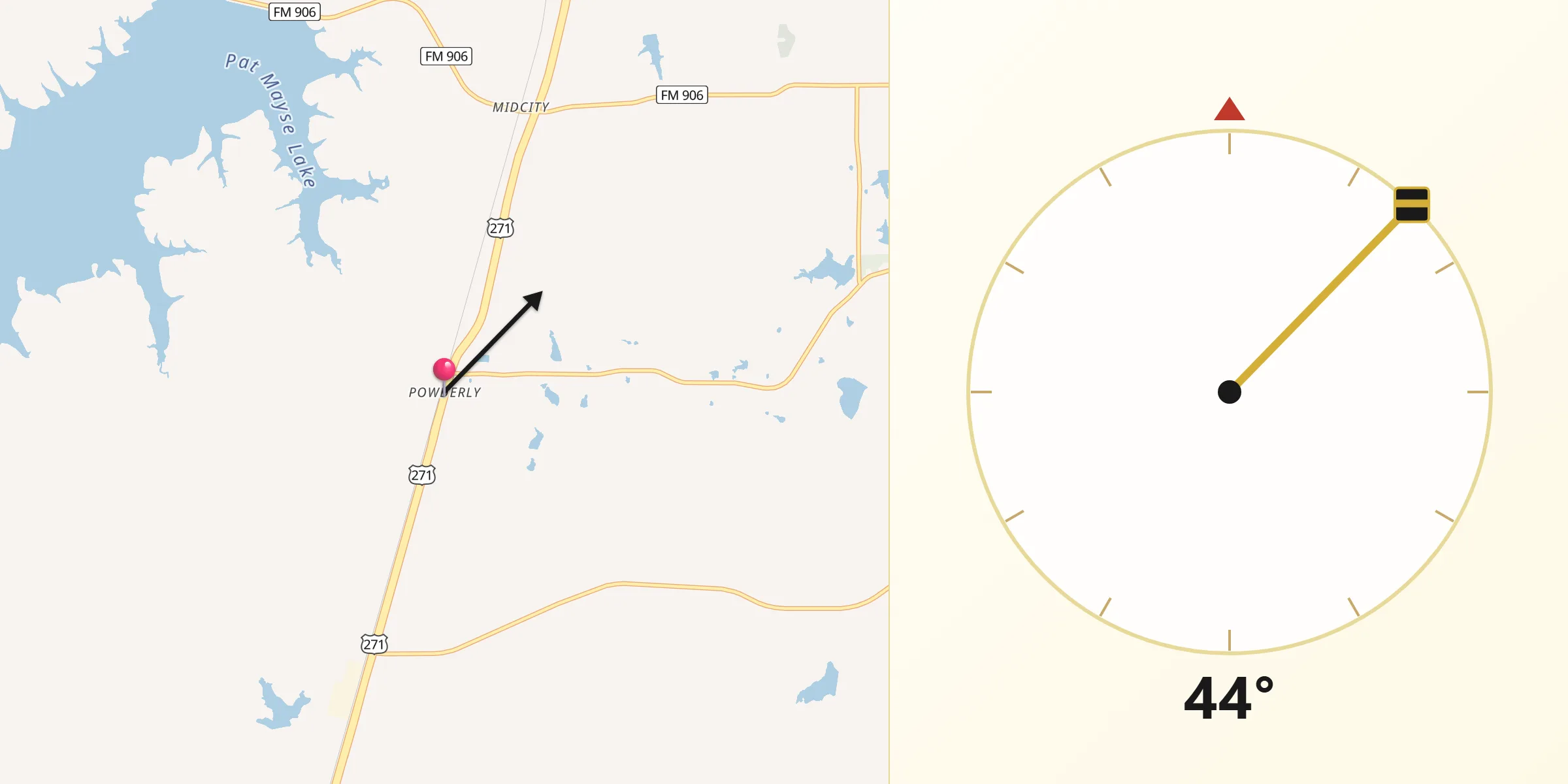 Qibla Direction from Powderly