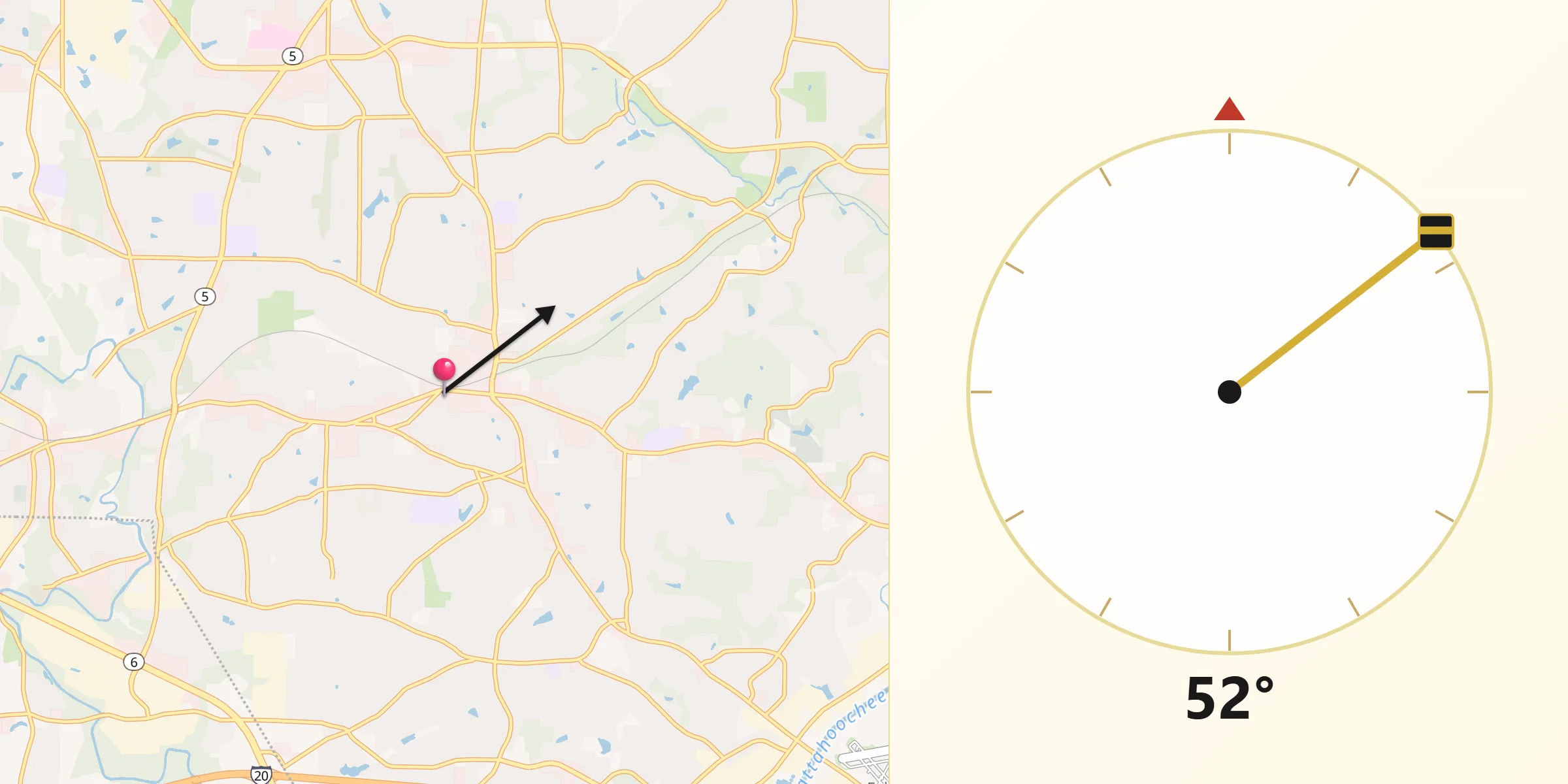 Qibla Direction from Mableton