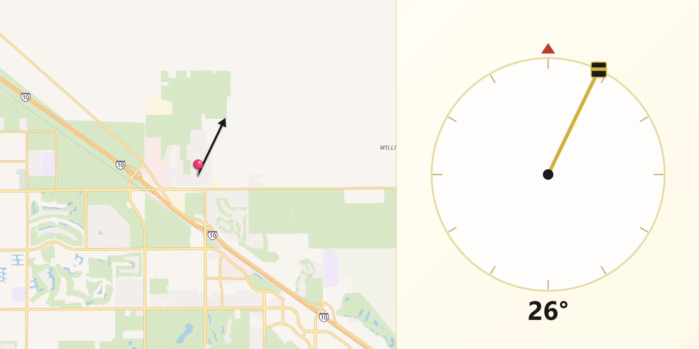 Qibla Direction from Thousand Palms