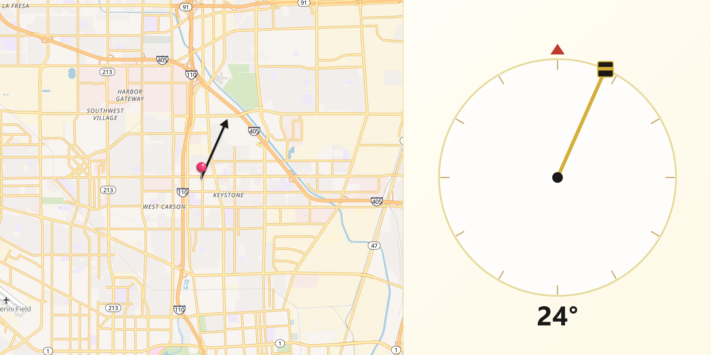 Qibla Direction from Carson