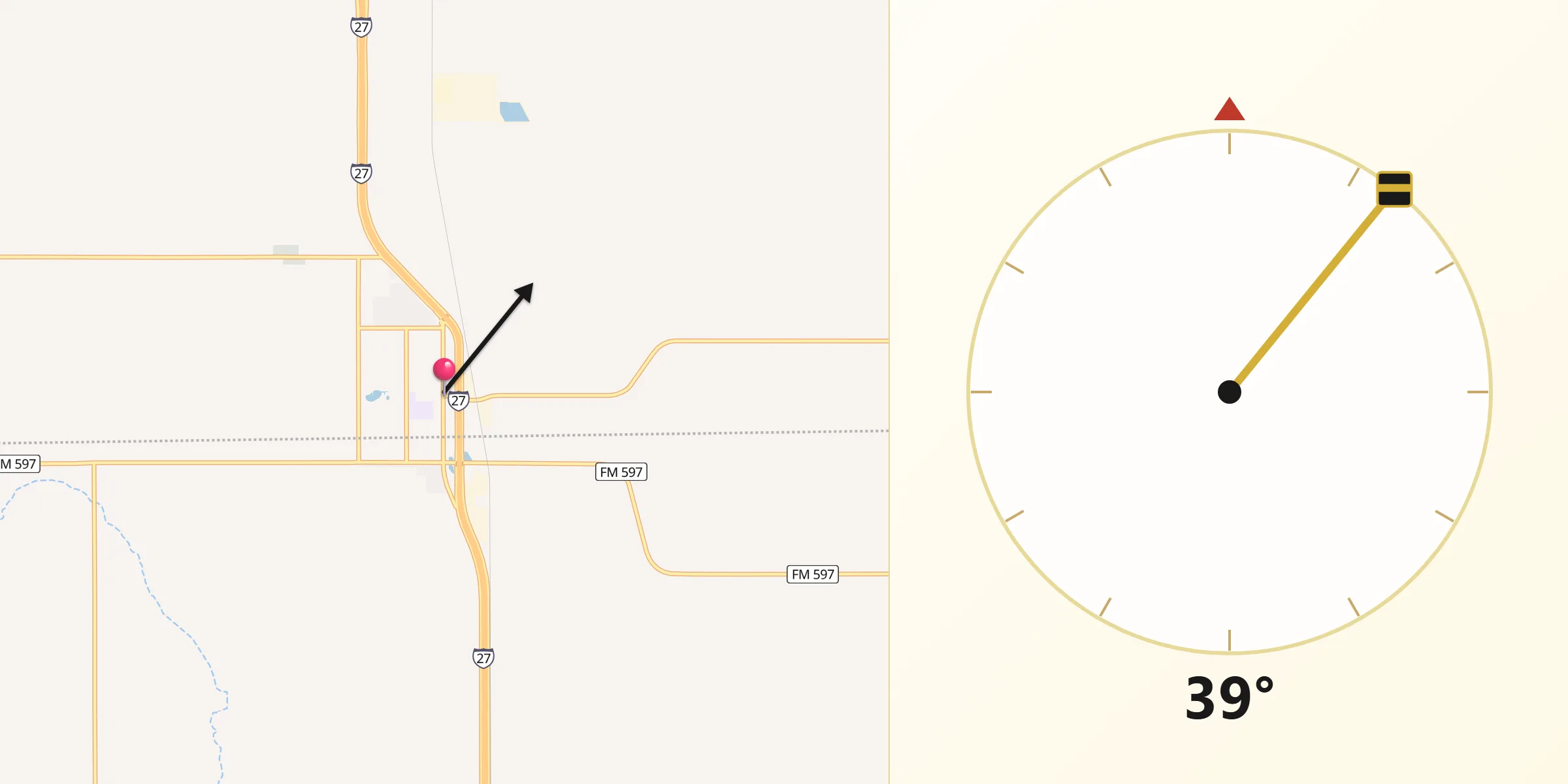 Qibla Direction from Abernathy