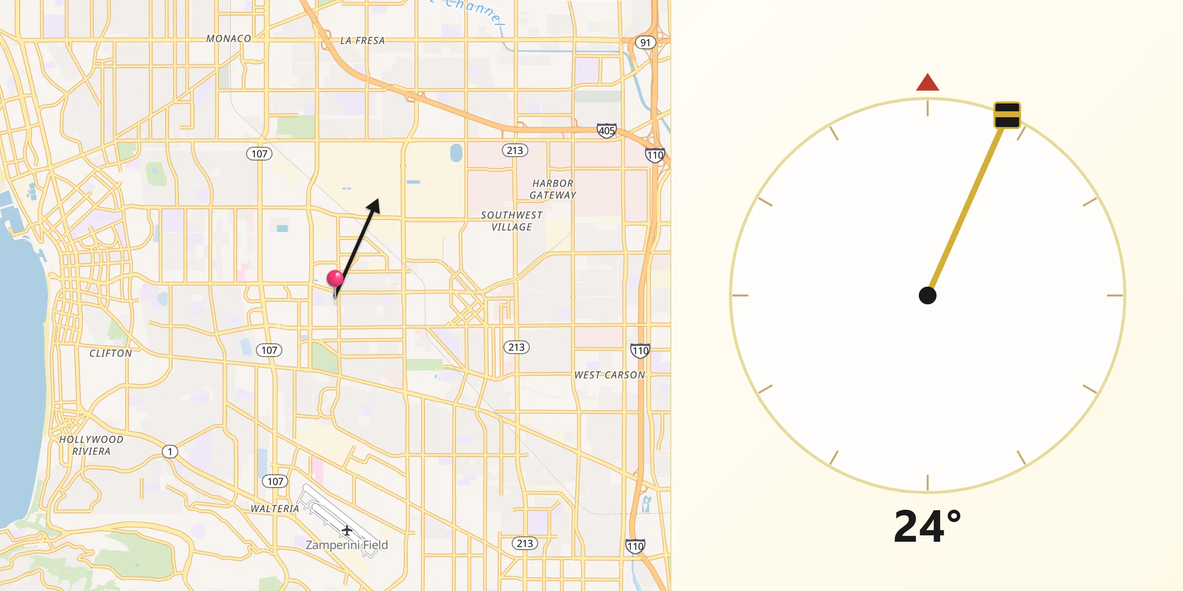 Qibla Direction from Torrance