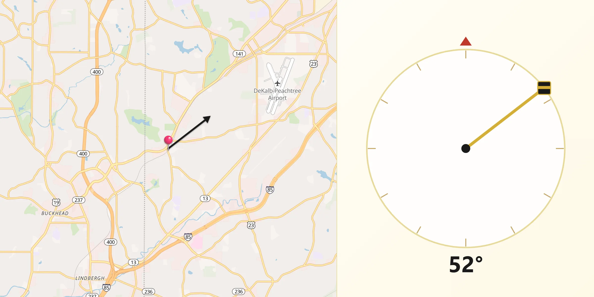 Qibla Direction from Brookhaven