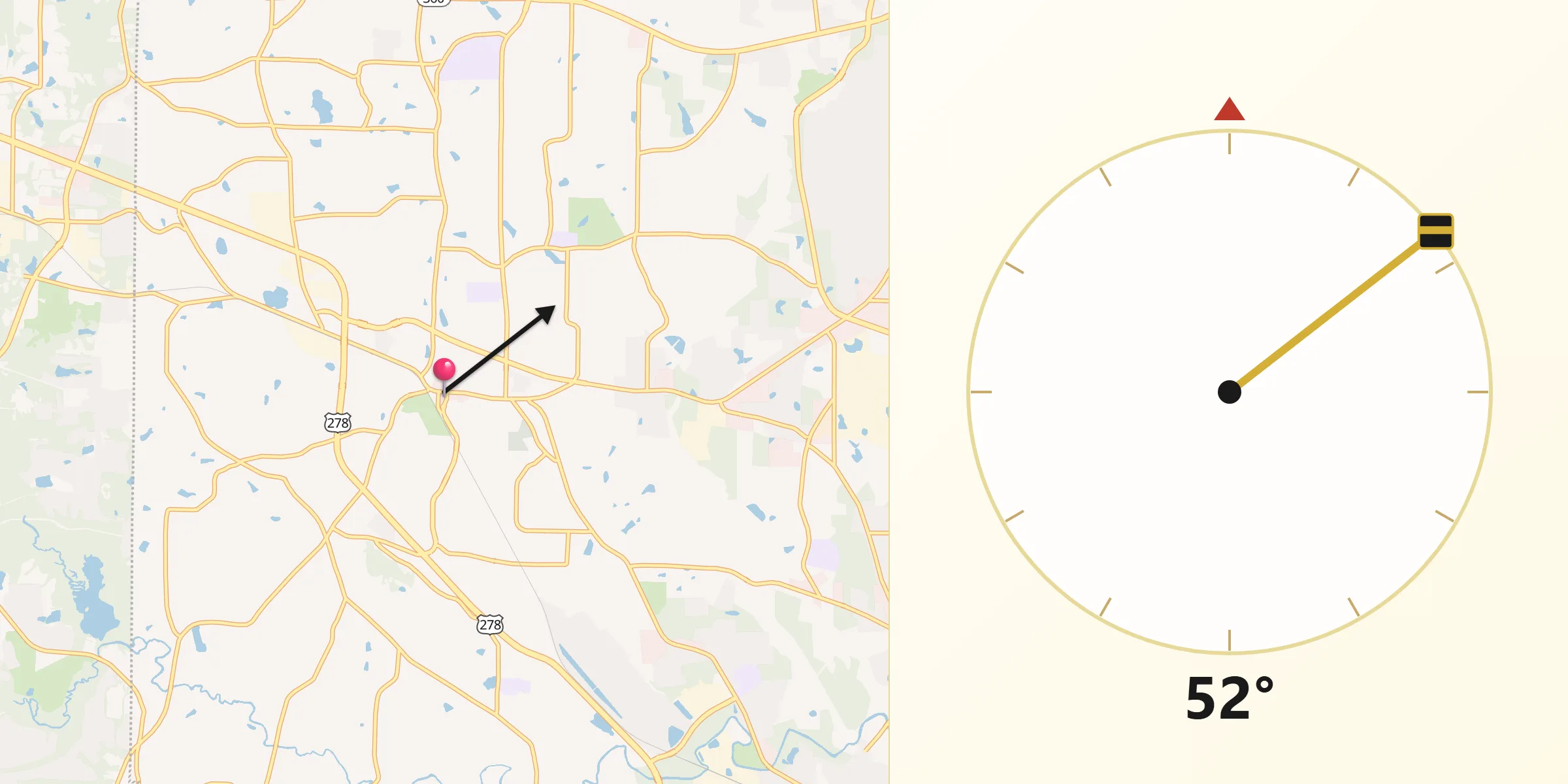 Qibla Direction from Powder Springs