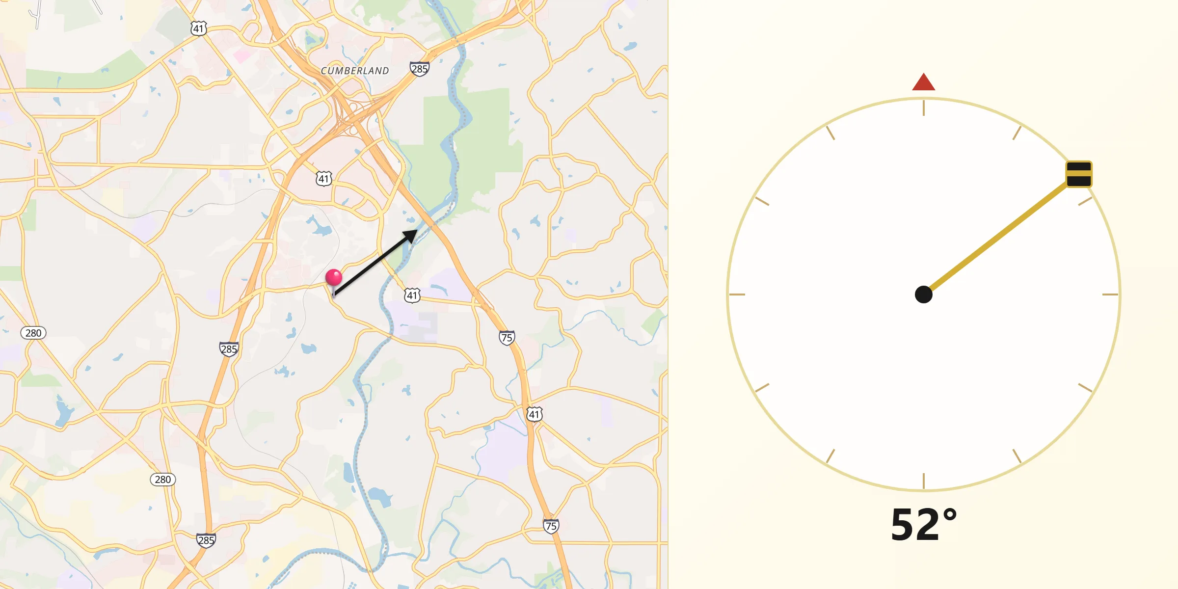 Qibla Direction from Vinings