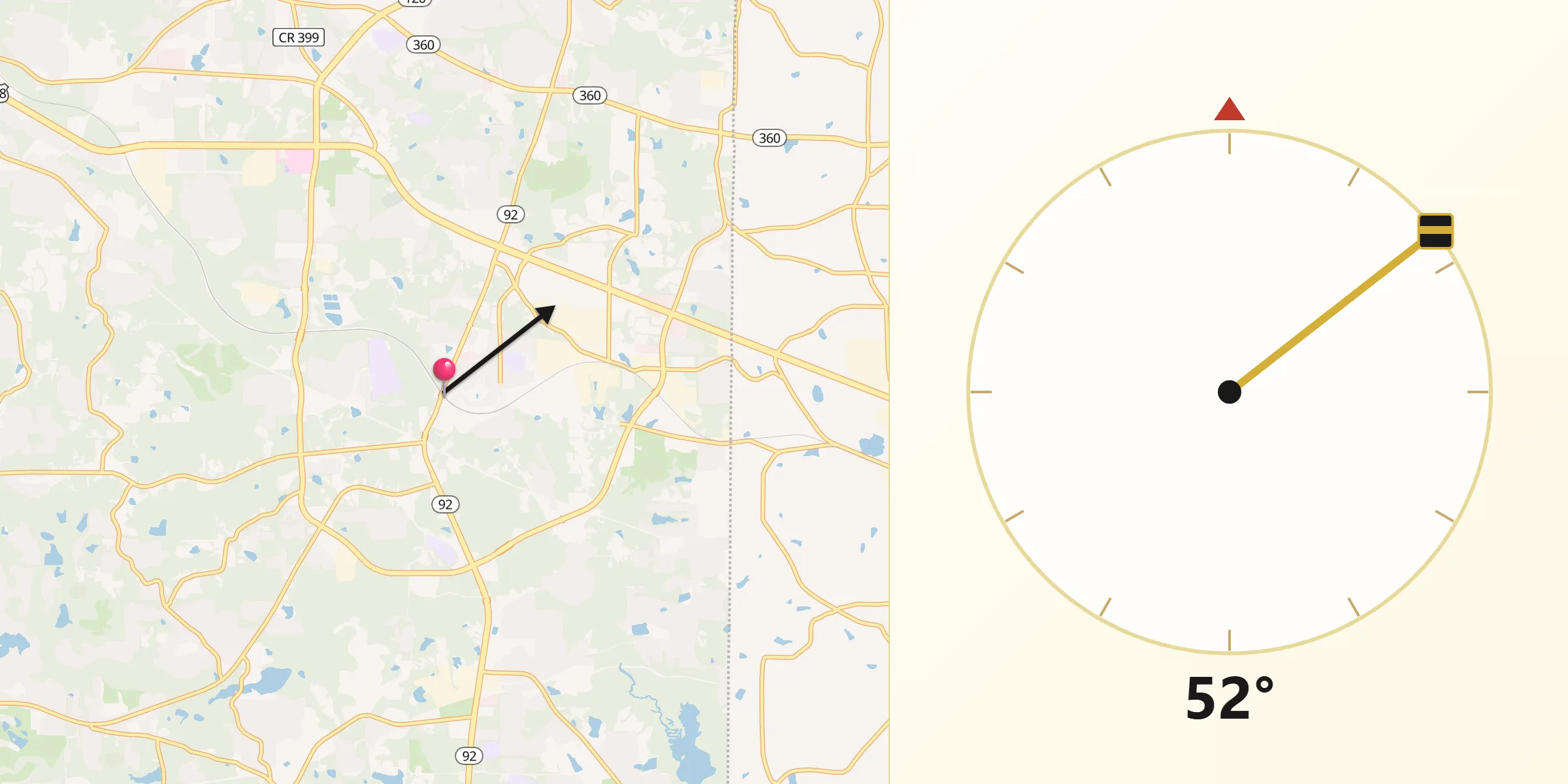 Qibla Direction from Hiram
