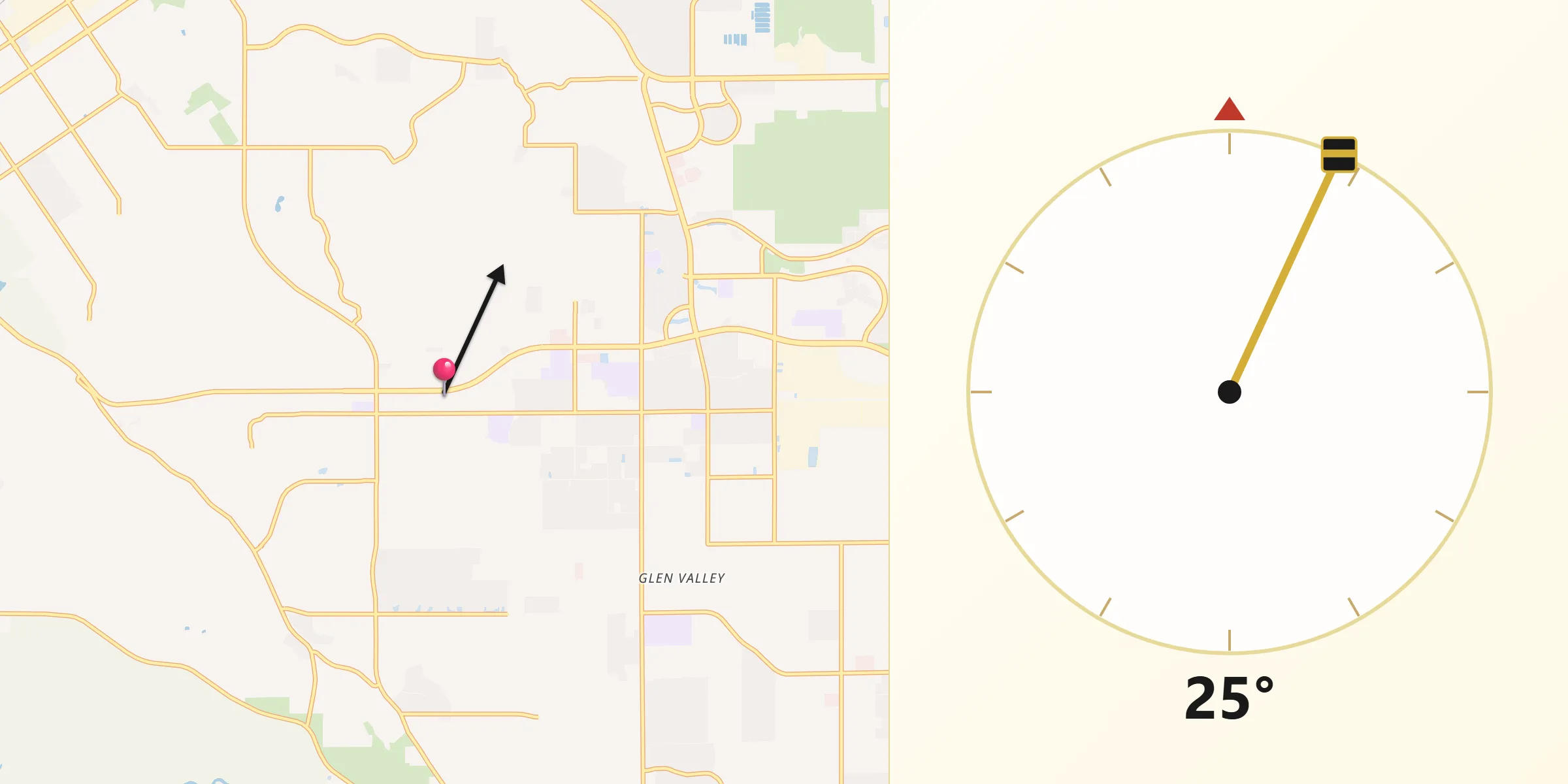 Qibla Direction from Woodcrest