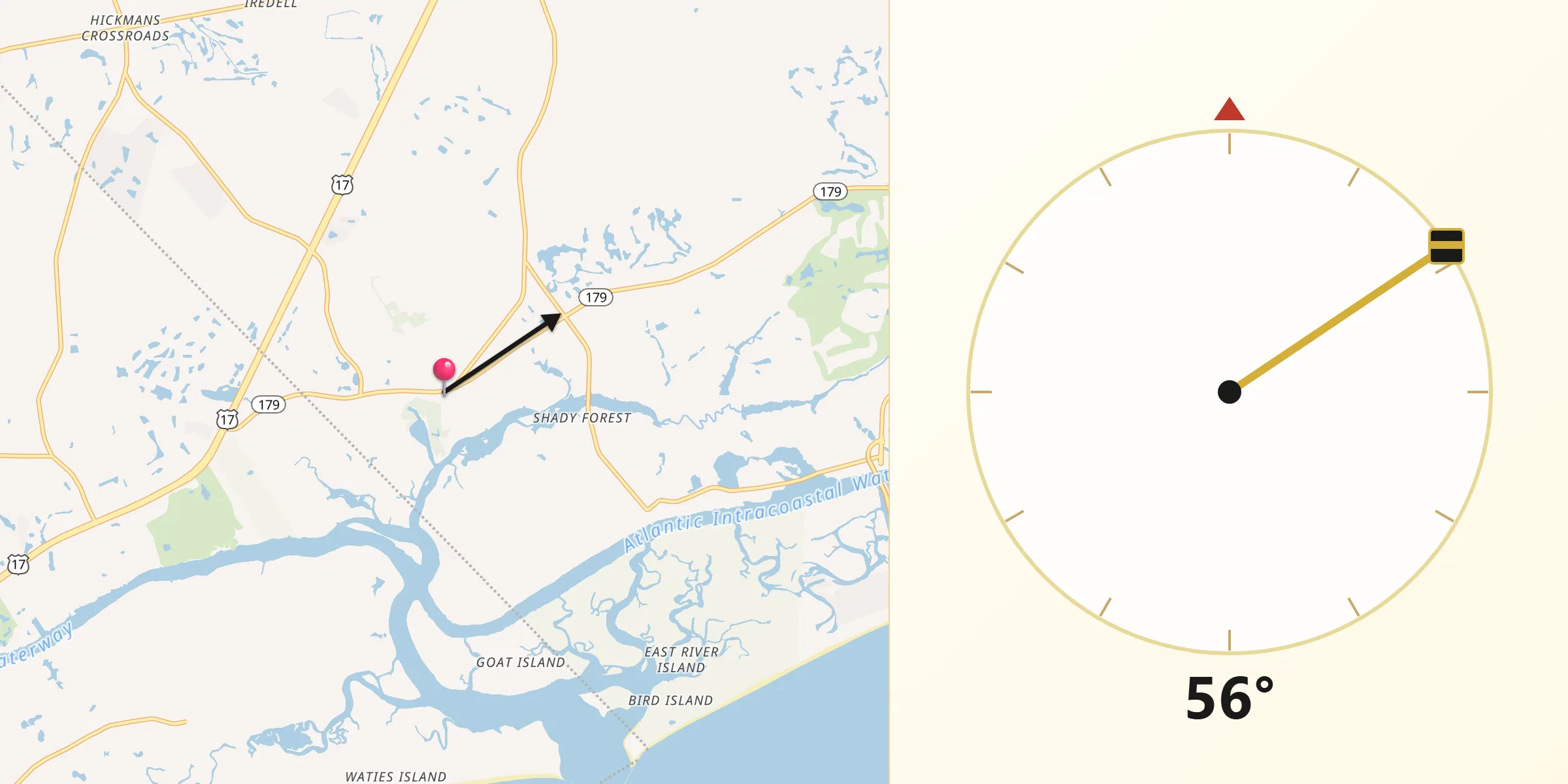 Qibla Direction from Calabash