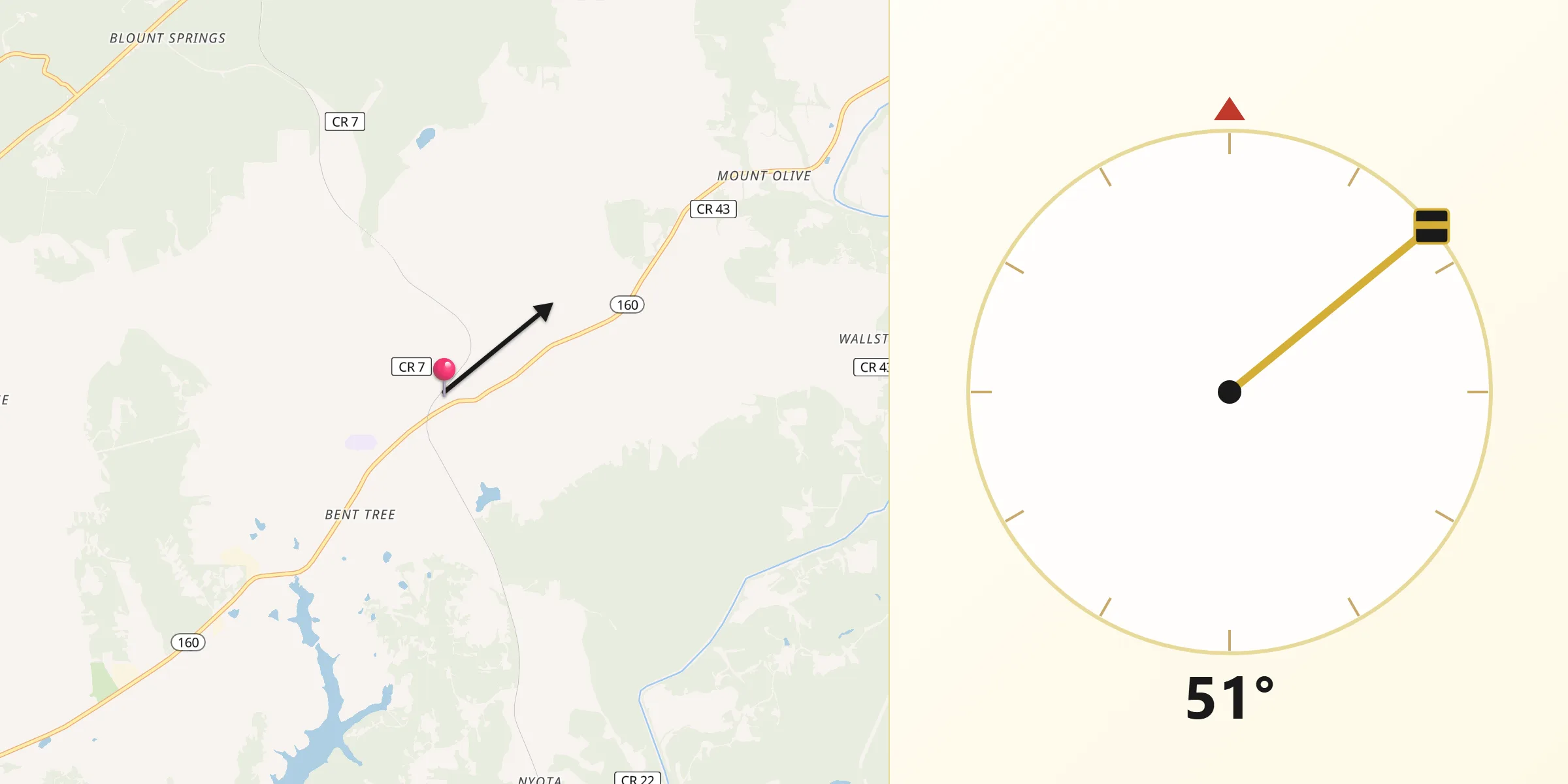 Qibla Direction from Hayden