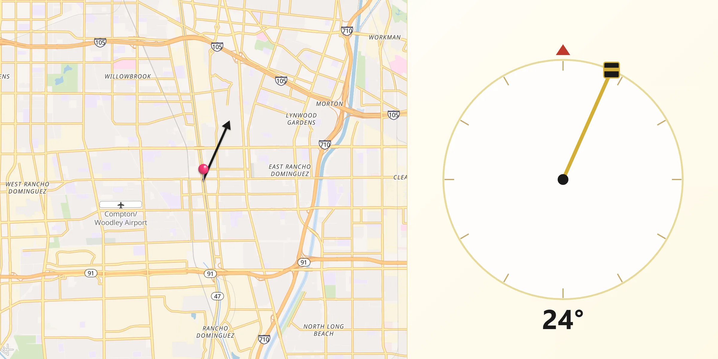 Qibla Direction from Compton