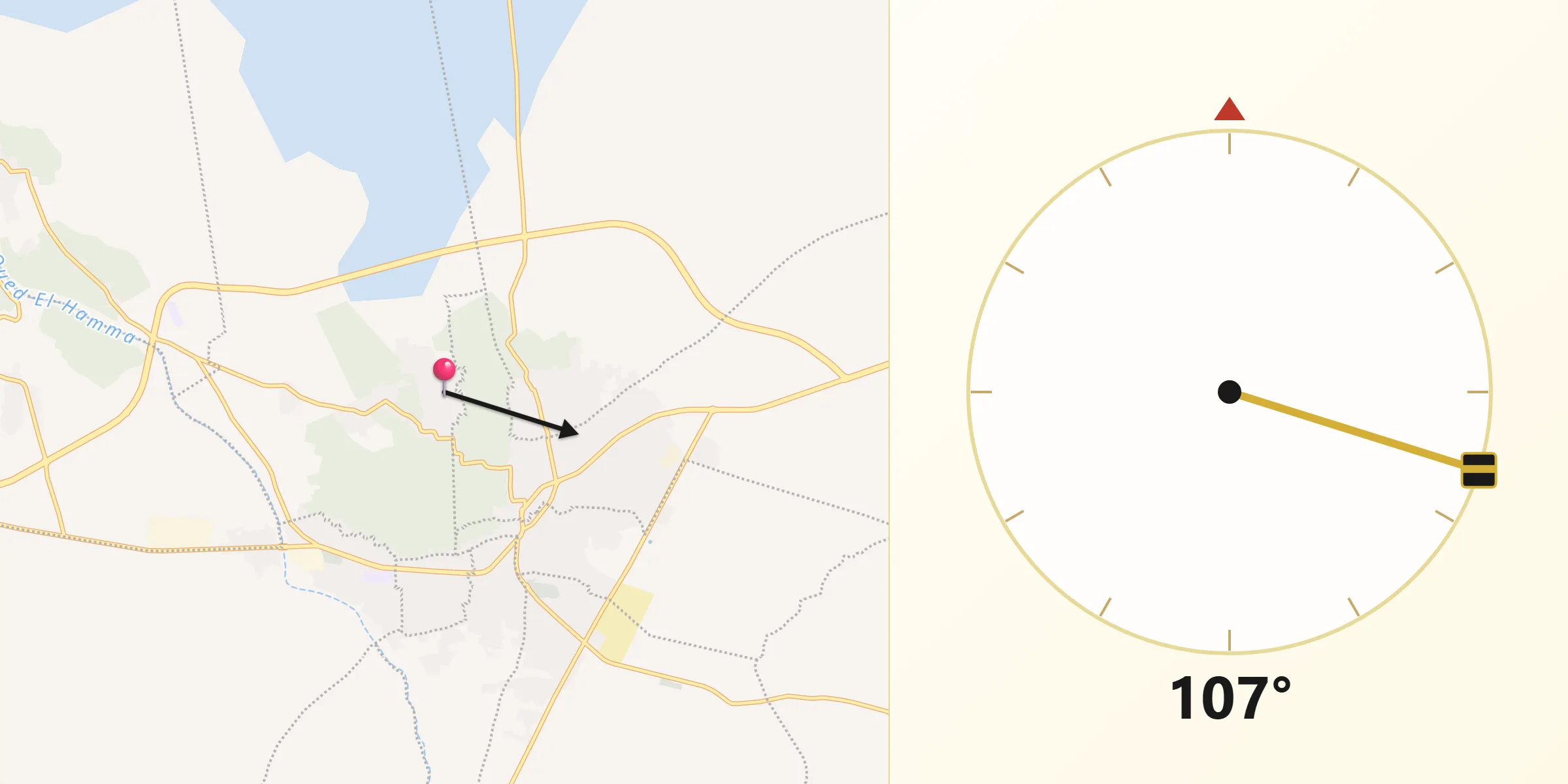 اتجاه القبلة من بو عطوش