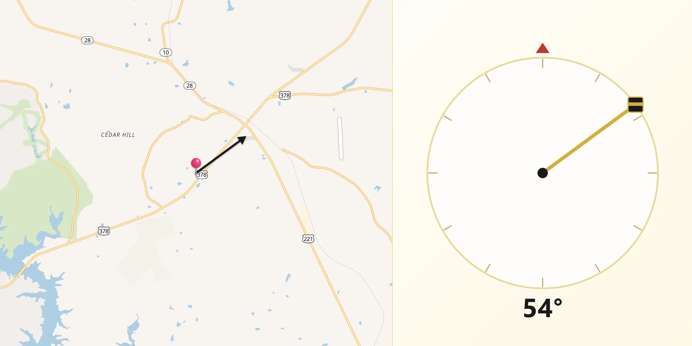 Qibla Direction from McCormick County