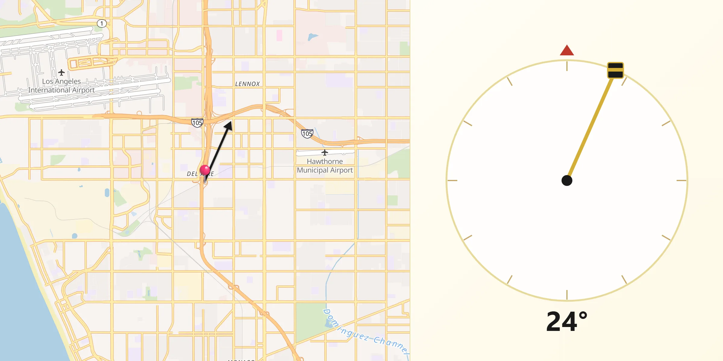 Qibla Direction from Del Aire