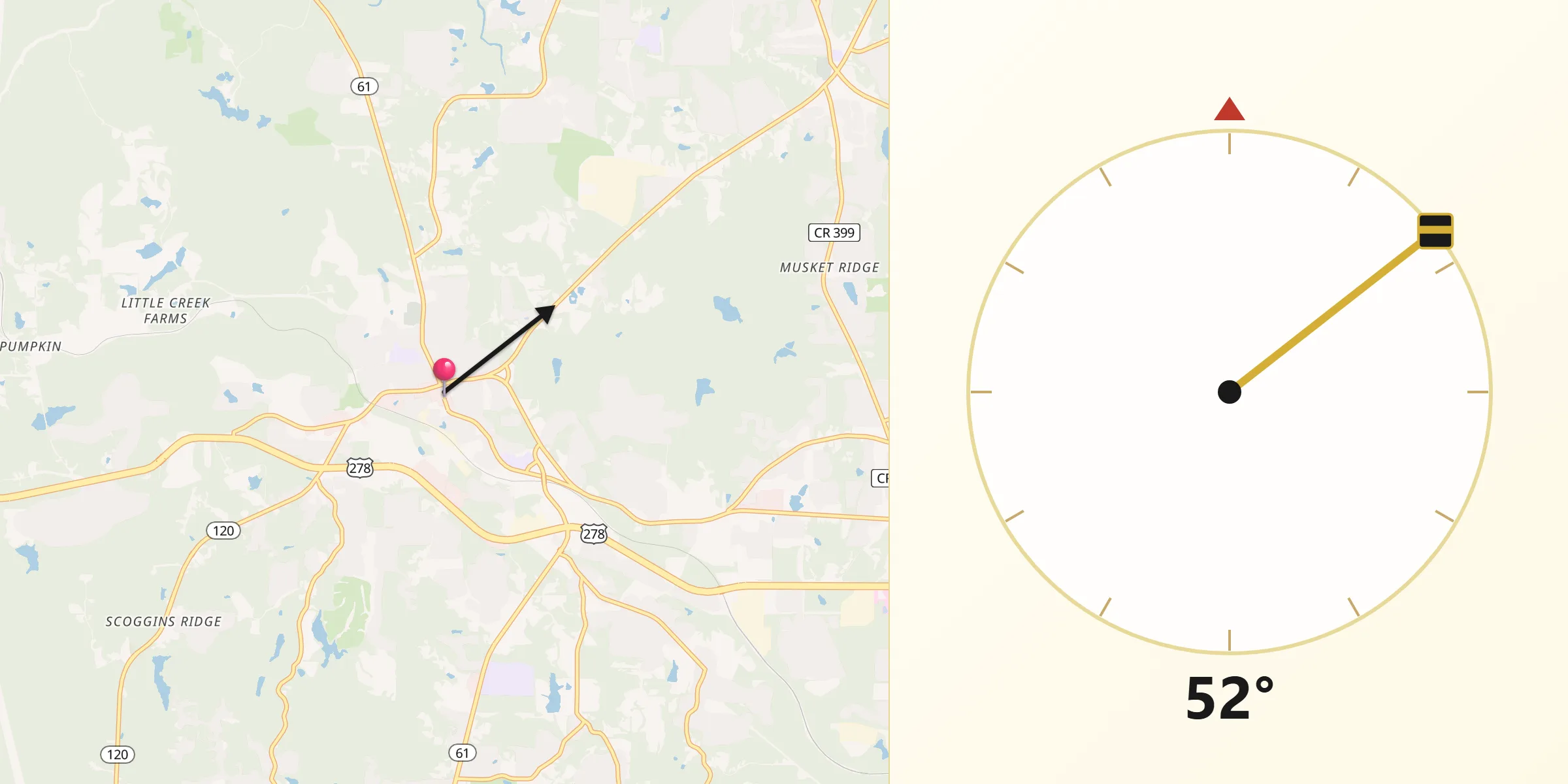 Qibla Riktning från Dallas