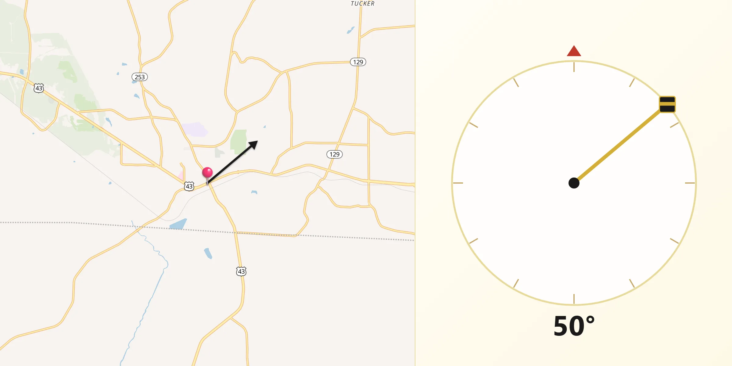 Qibla Direction from Winfield