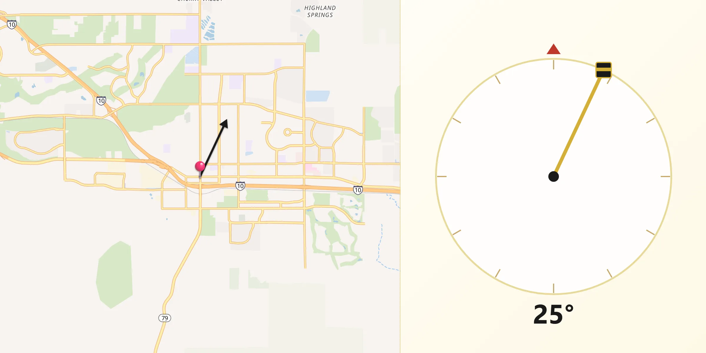 Qibla Direction from Beaumont
