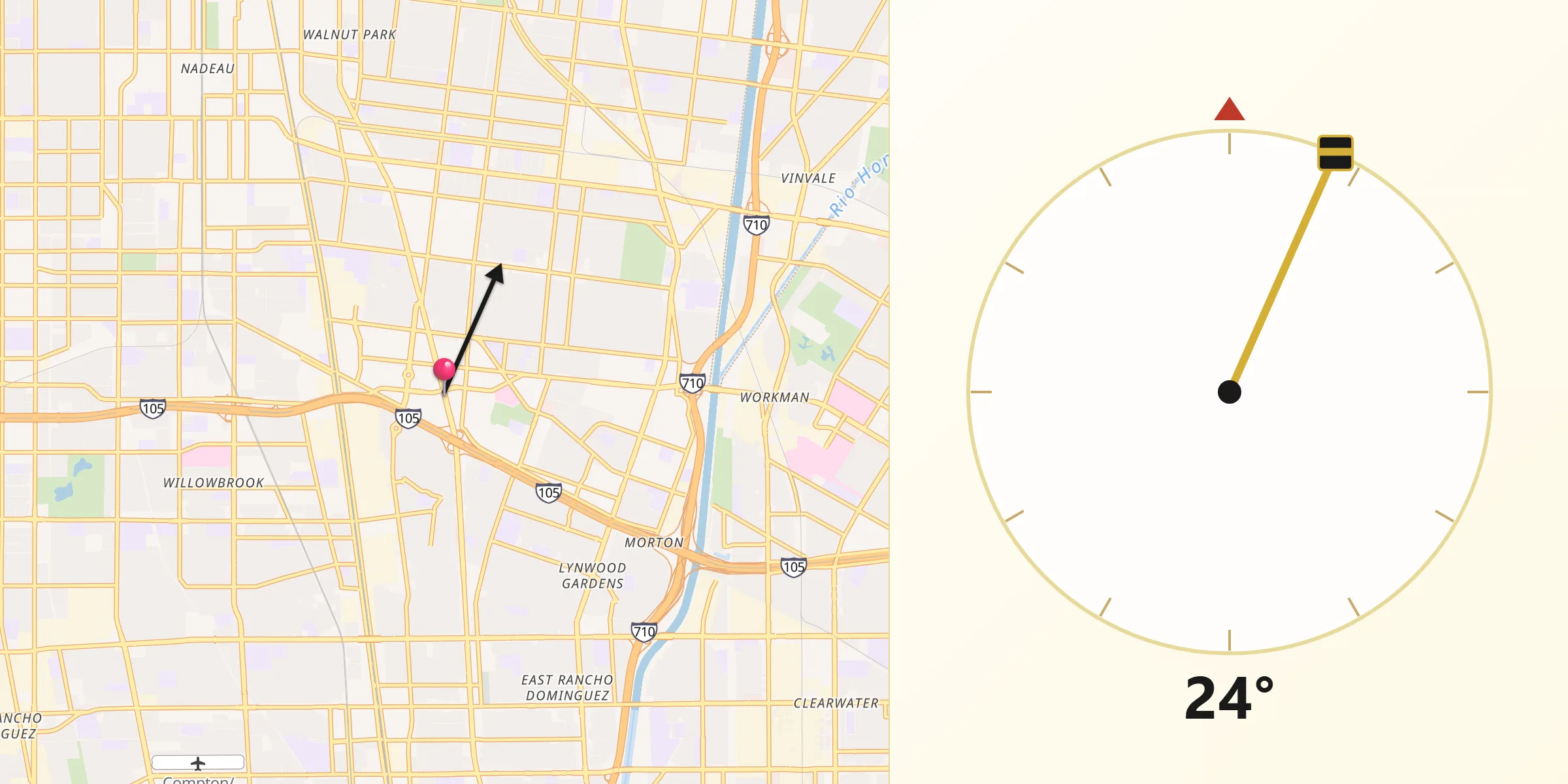 Qibla Direction from Lynwood