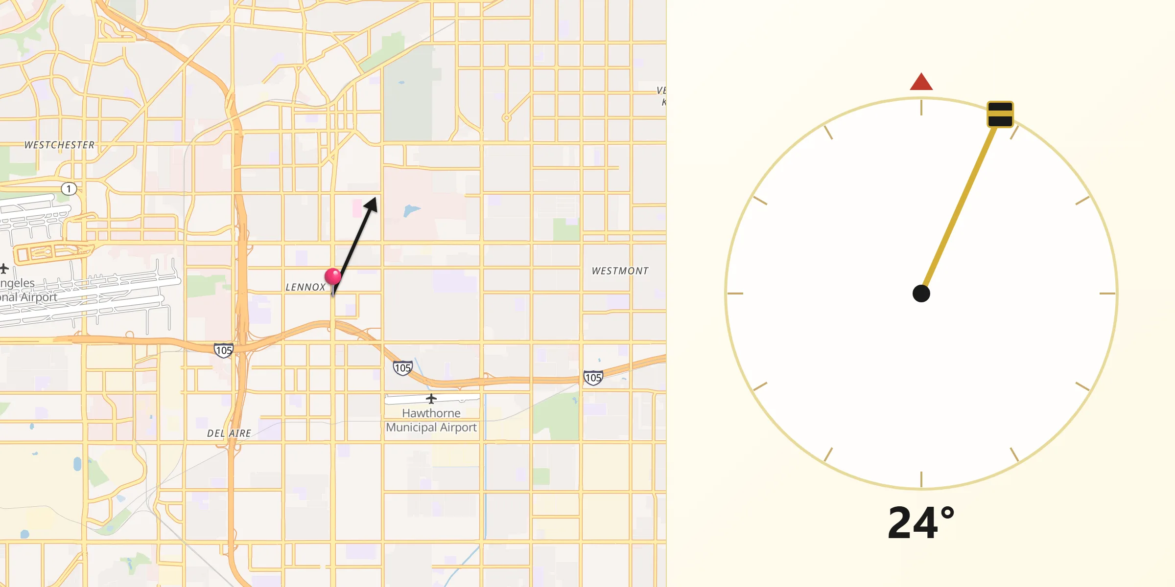 Qibla Direction from Lennox