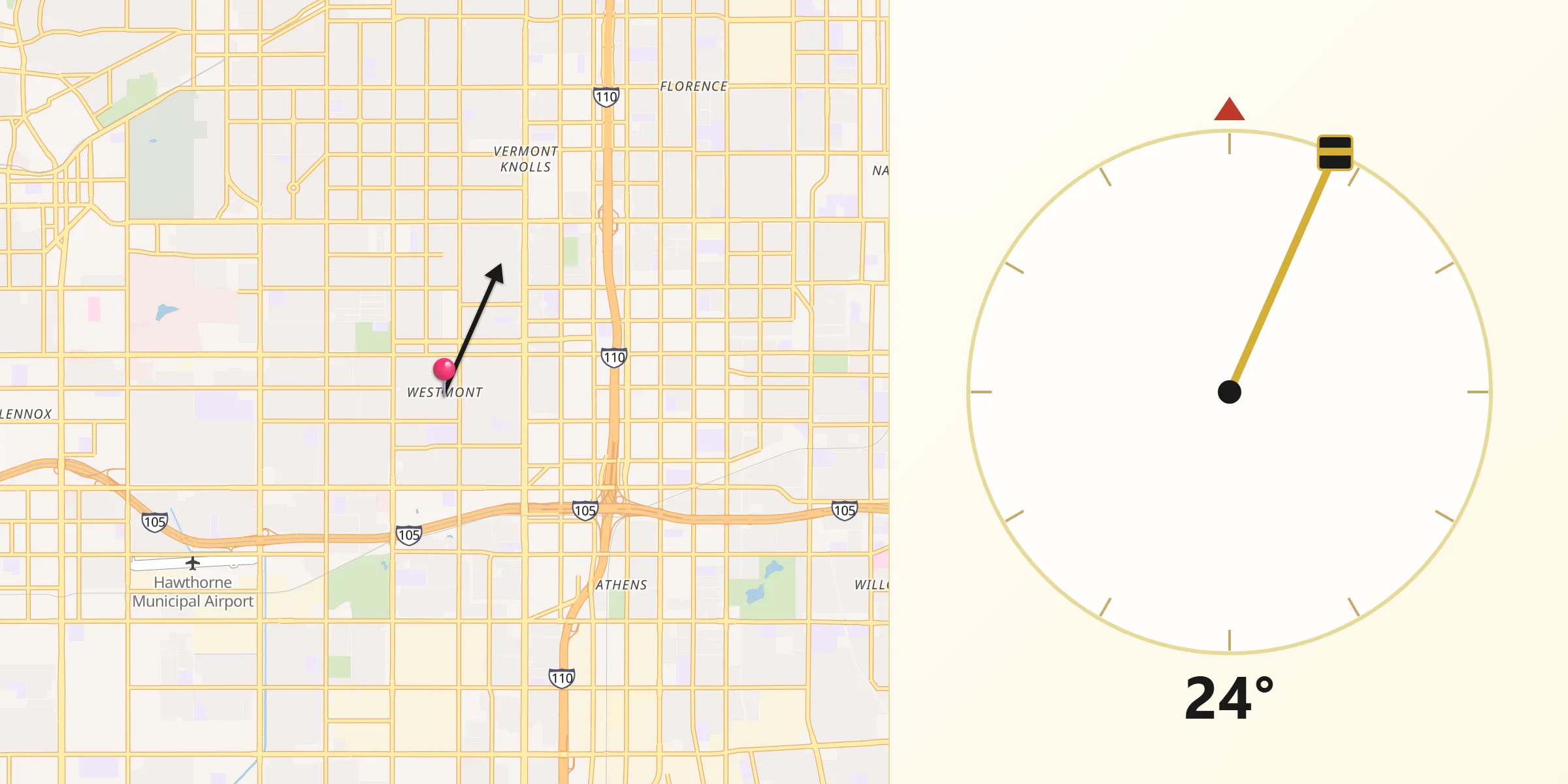 Qibla Direction from Westmont