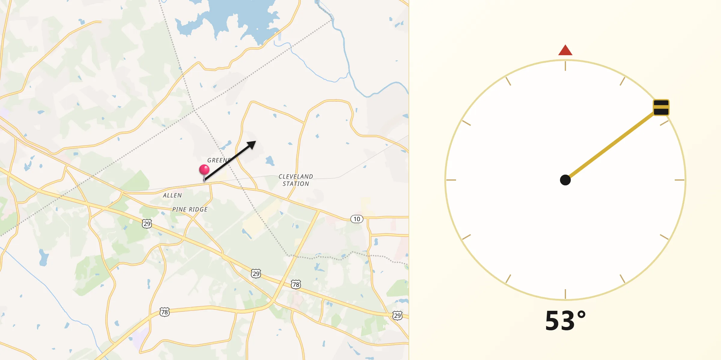 Qibla Direction from Bogart