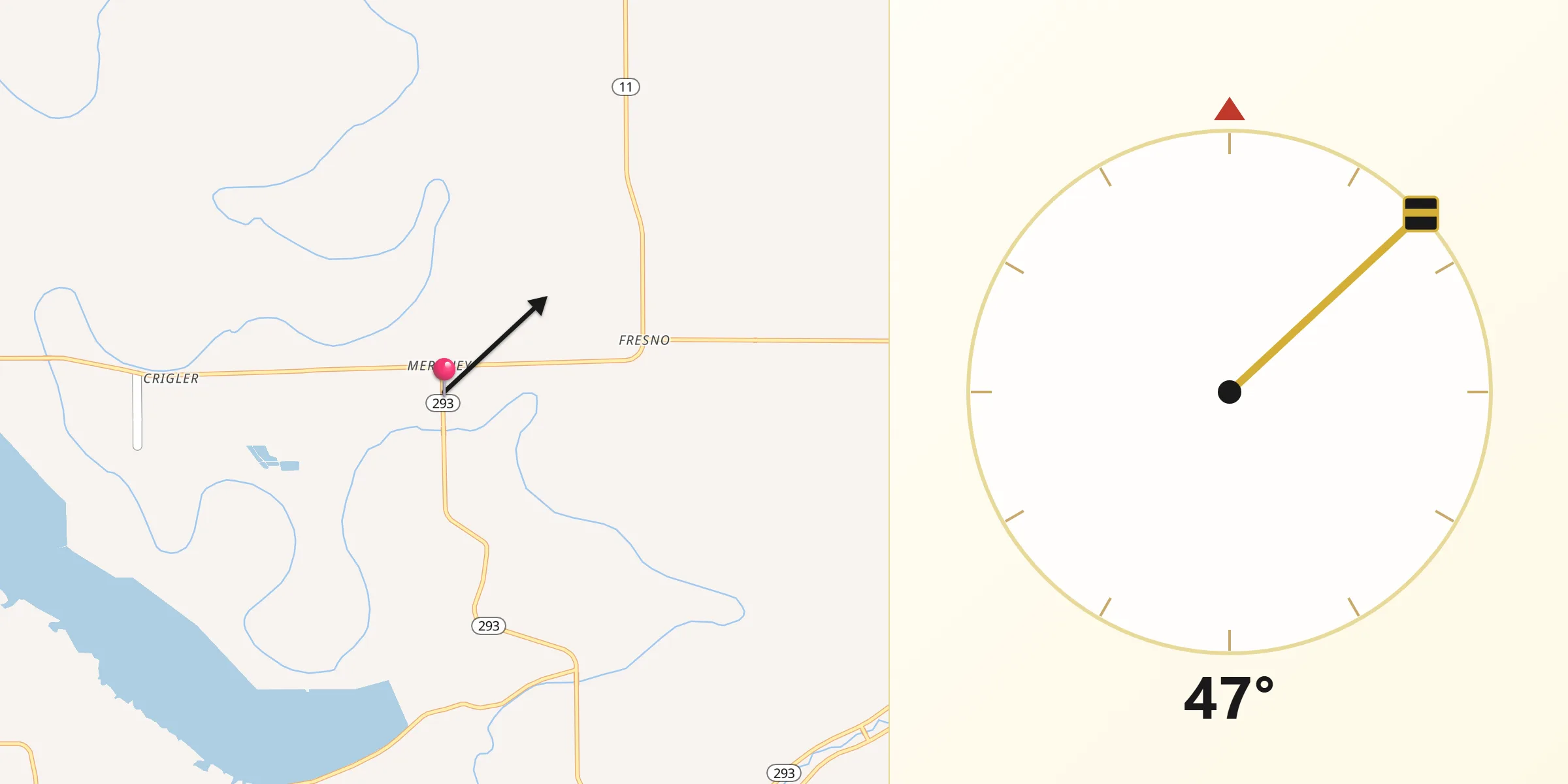 Qibla Direction from Lincoln County