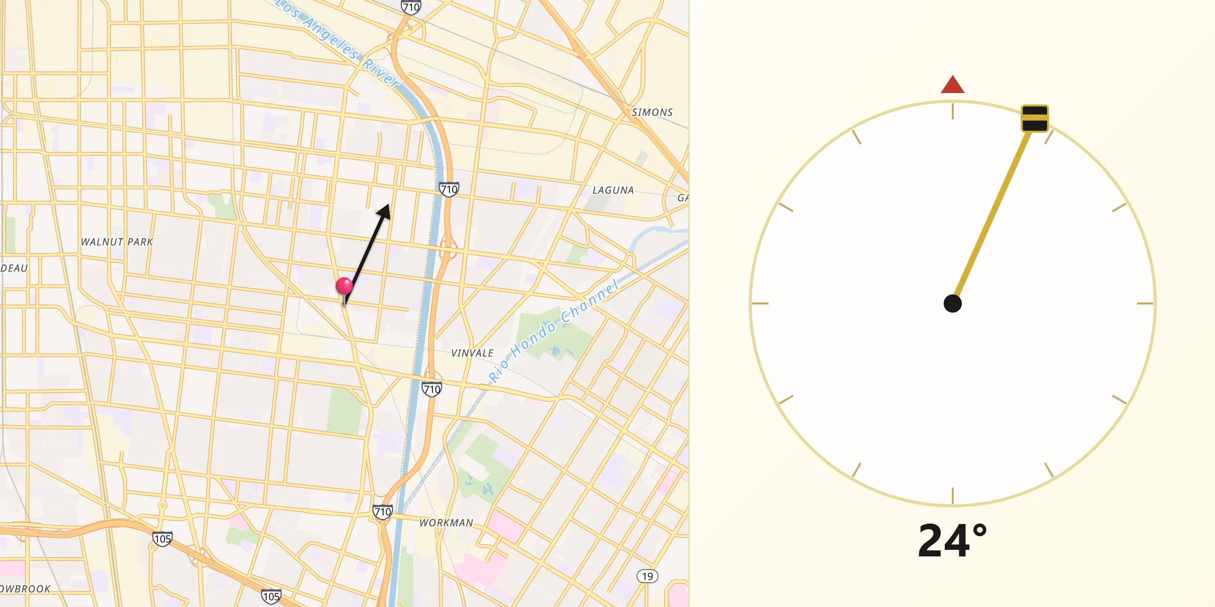 Qibla Direction from Cudahy