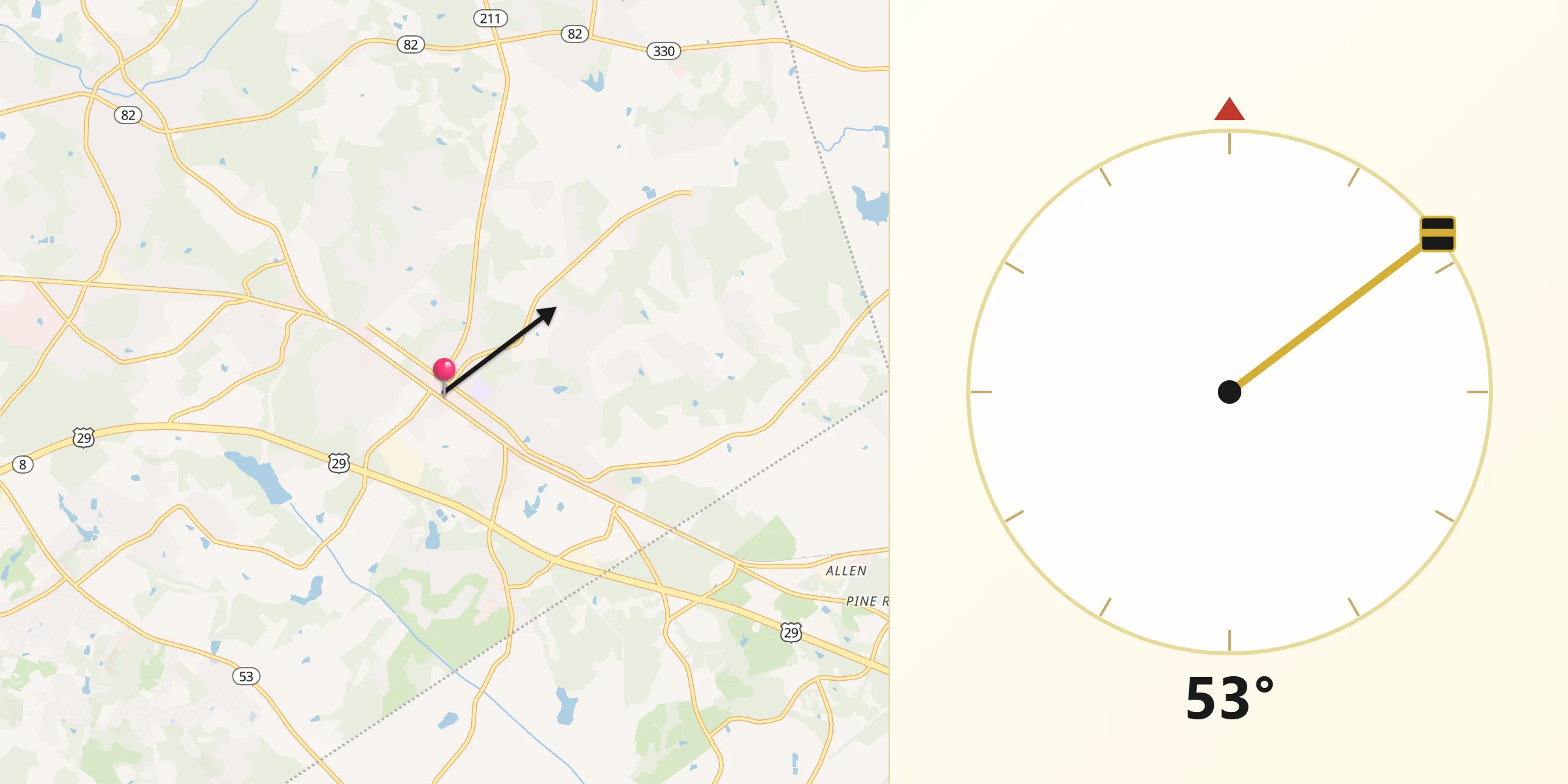 Qibla Direction from Statham