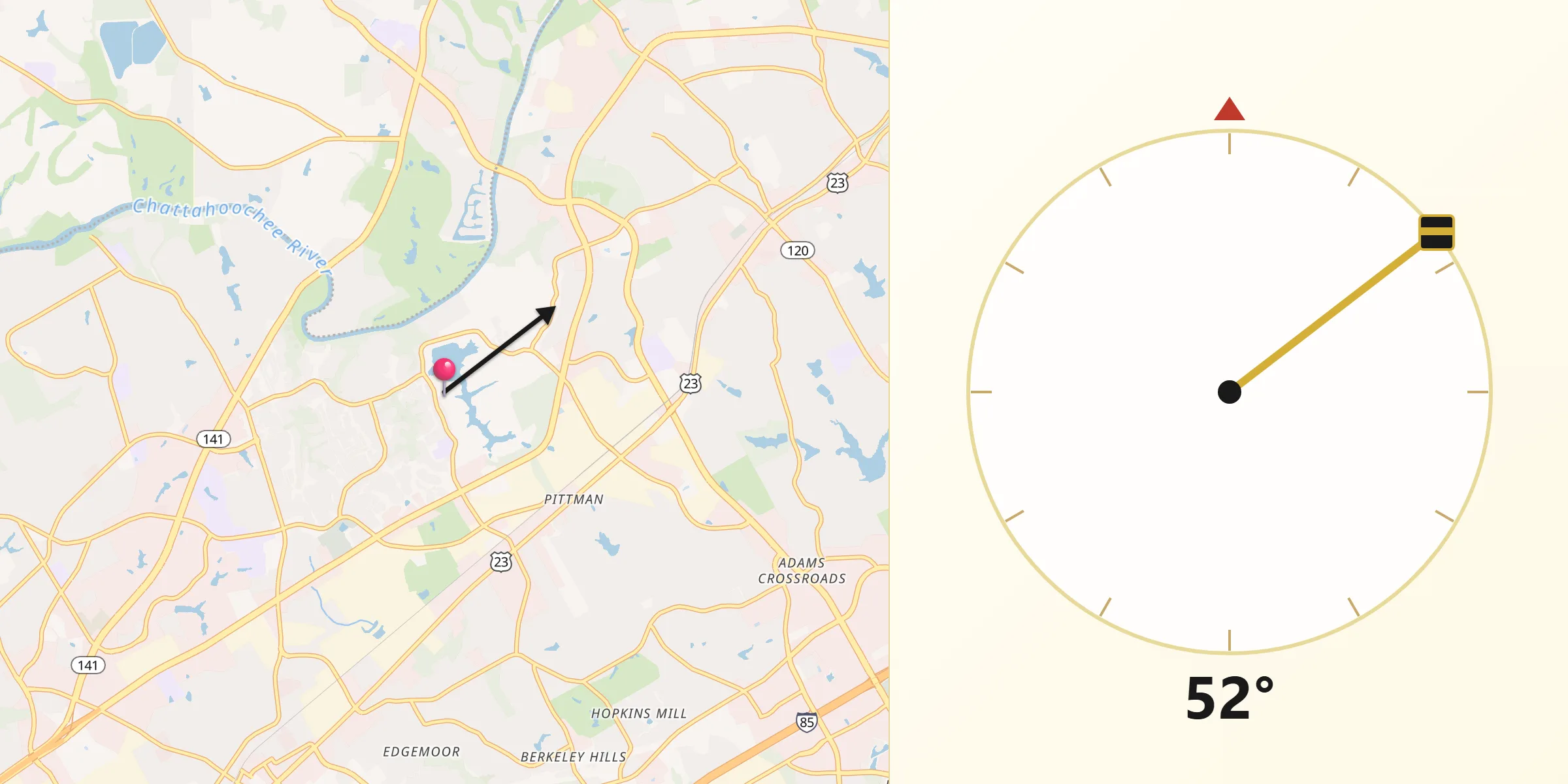 Qibla Direction from Berkeley Lake