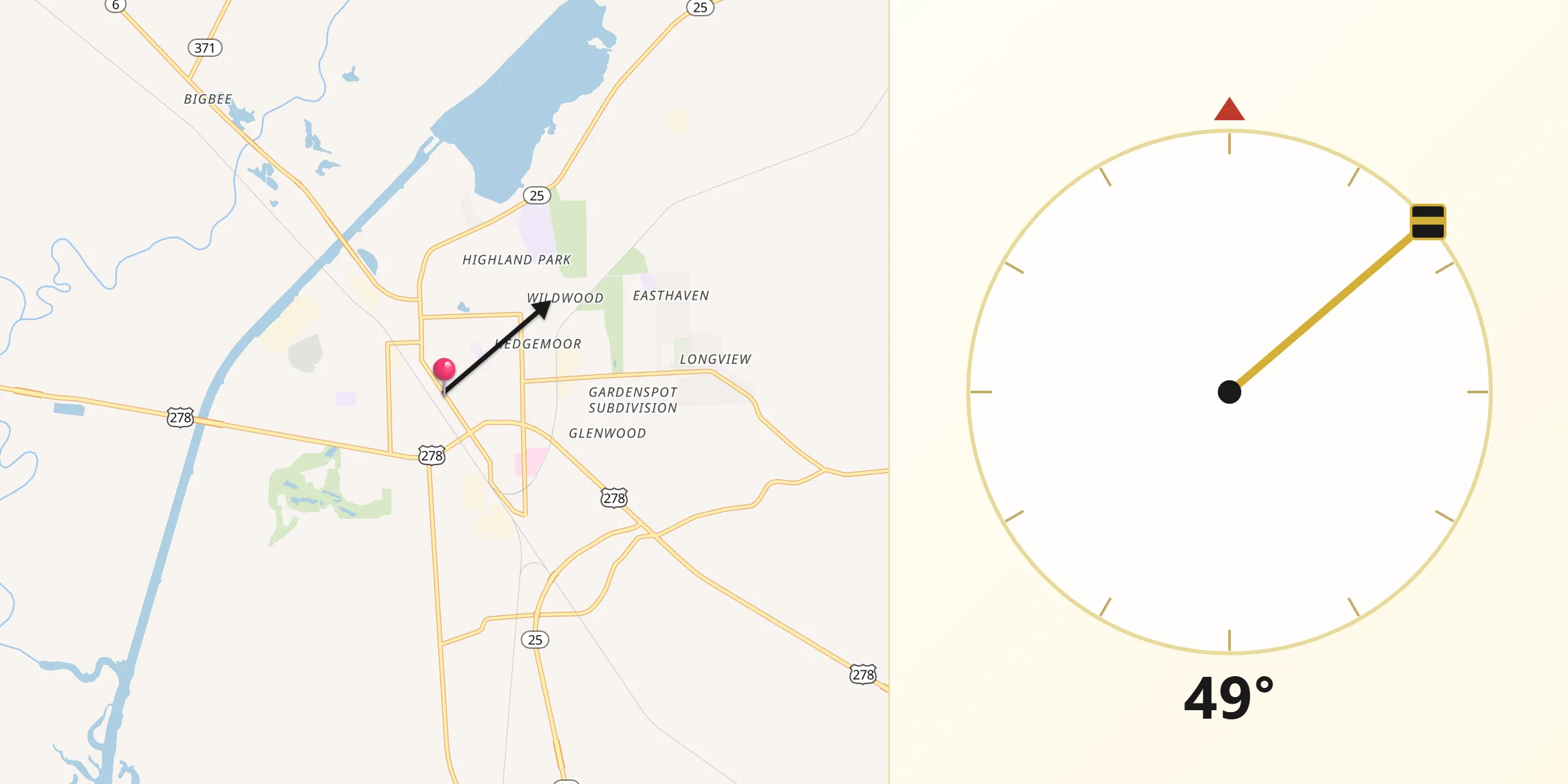 Qibla Direction from Amory