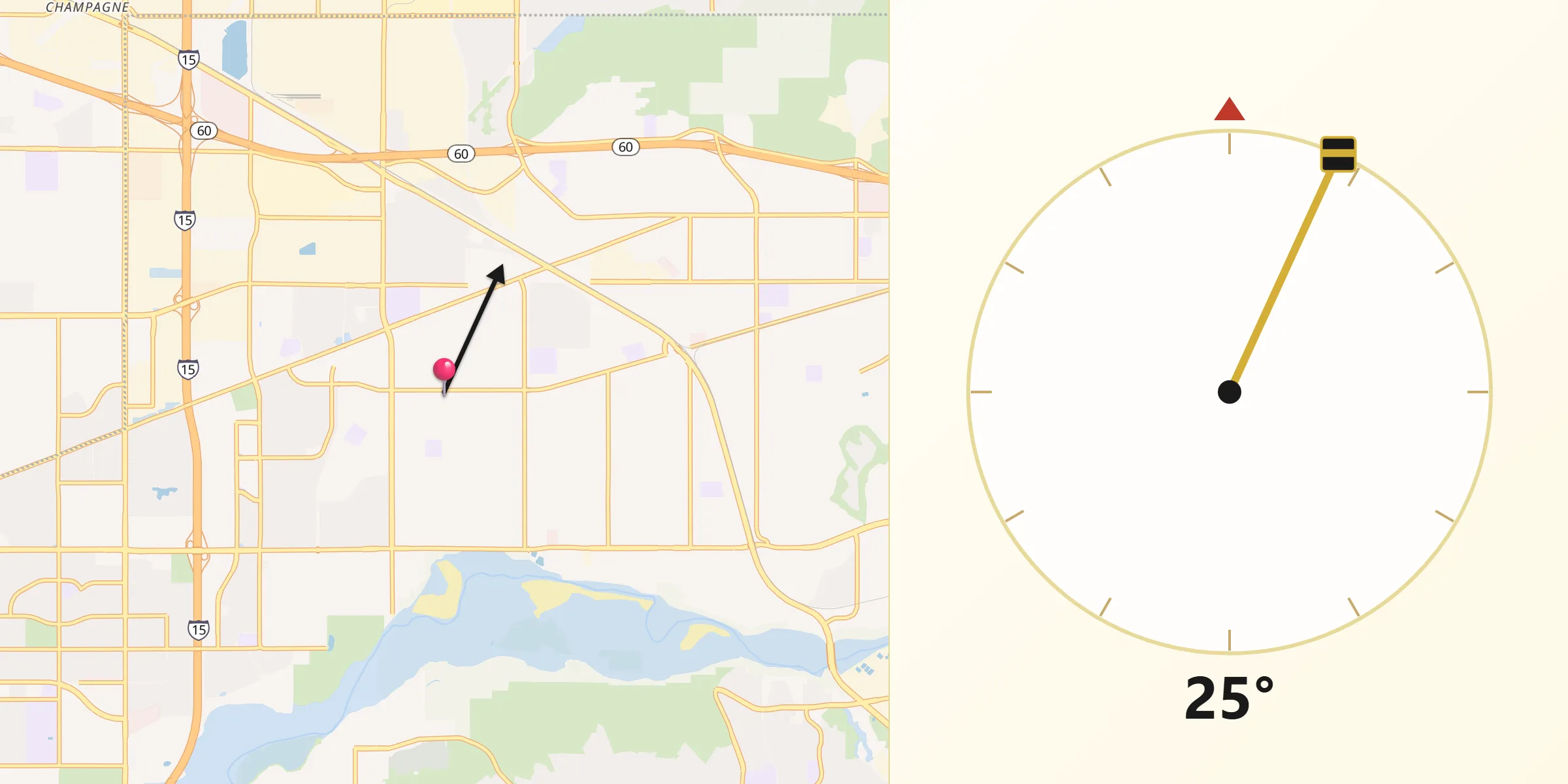 Qibla Direction from Mira Loma
