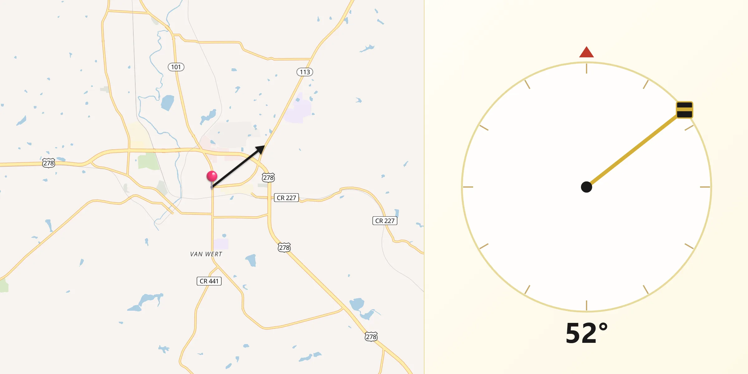 Qibla Direction from Rockmart