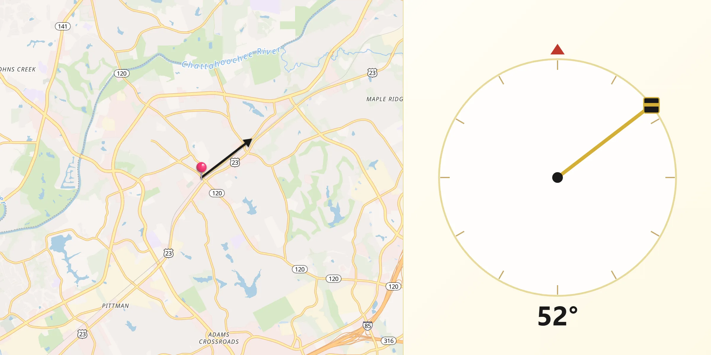 Qibla Direction from Duluth