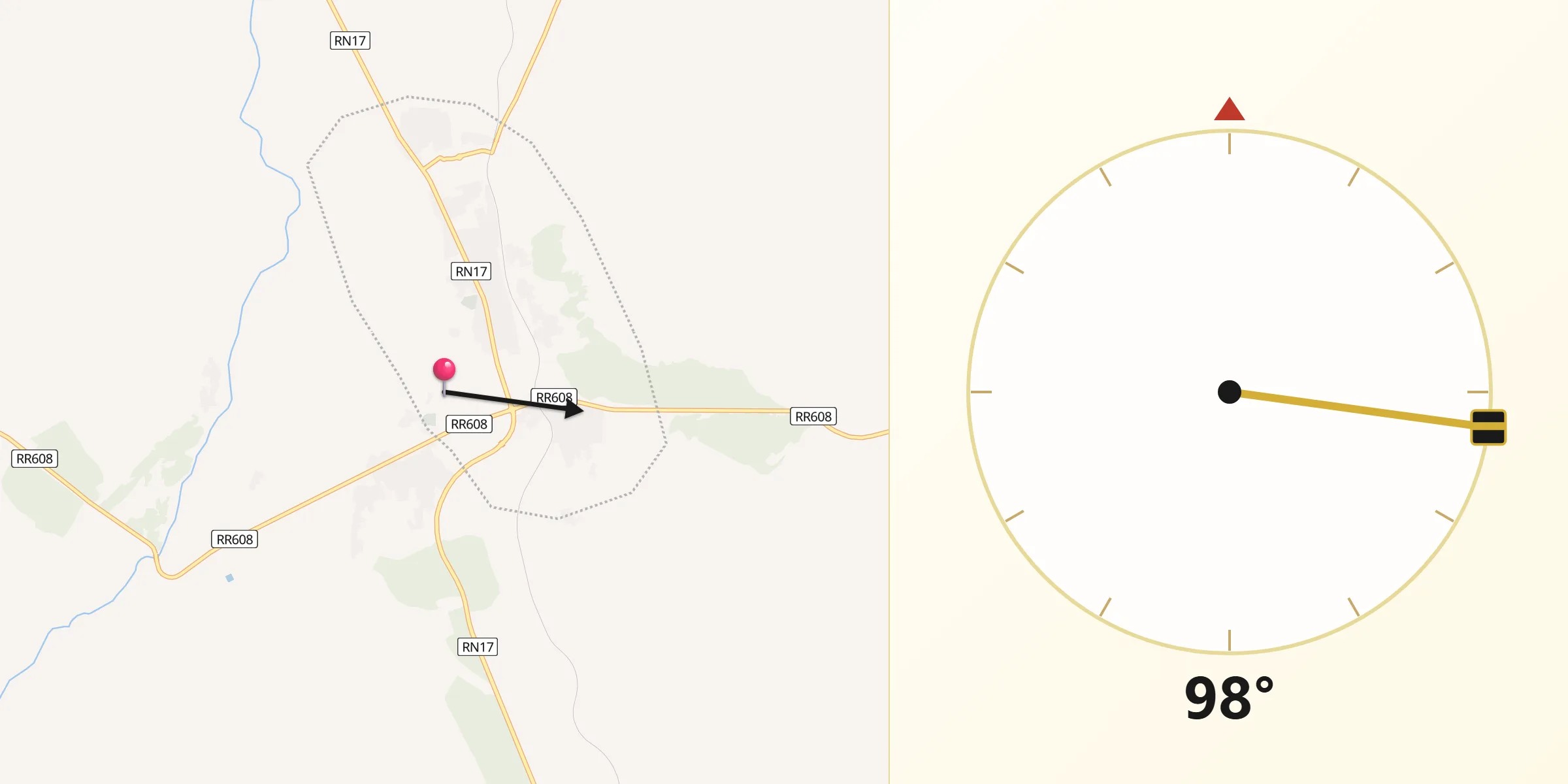 Direction vers la Qibla depuis Aïn Beni Mathar
