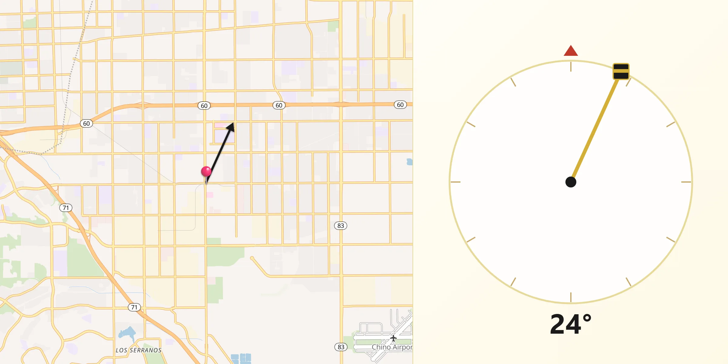 Qibla Direction from Chino