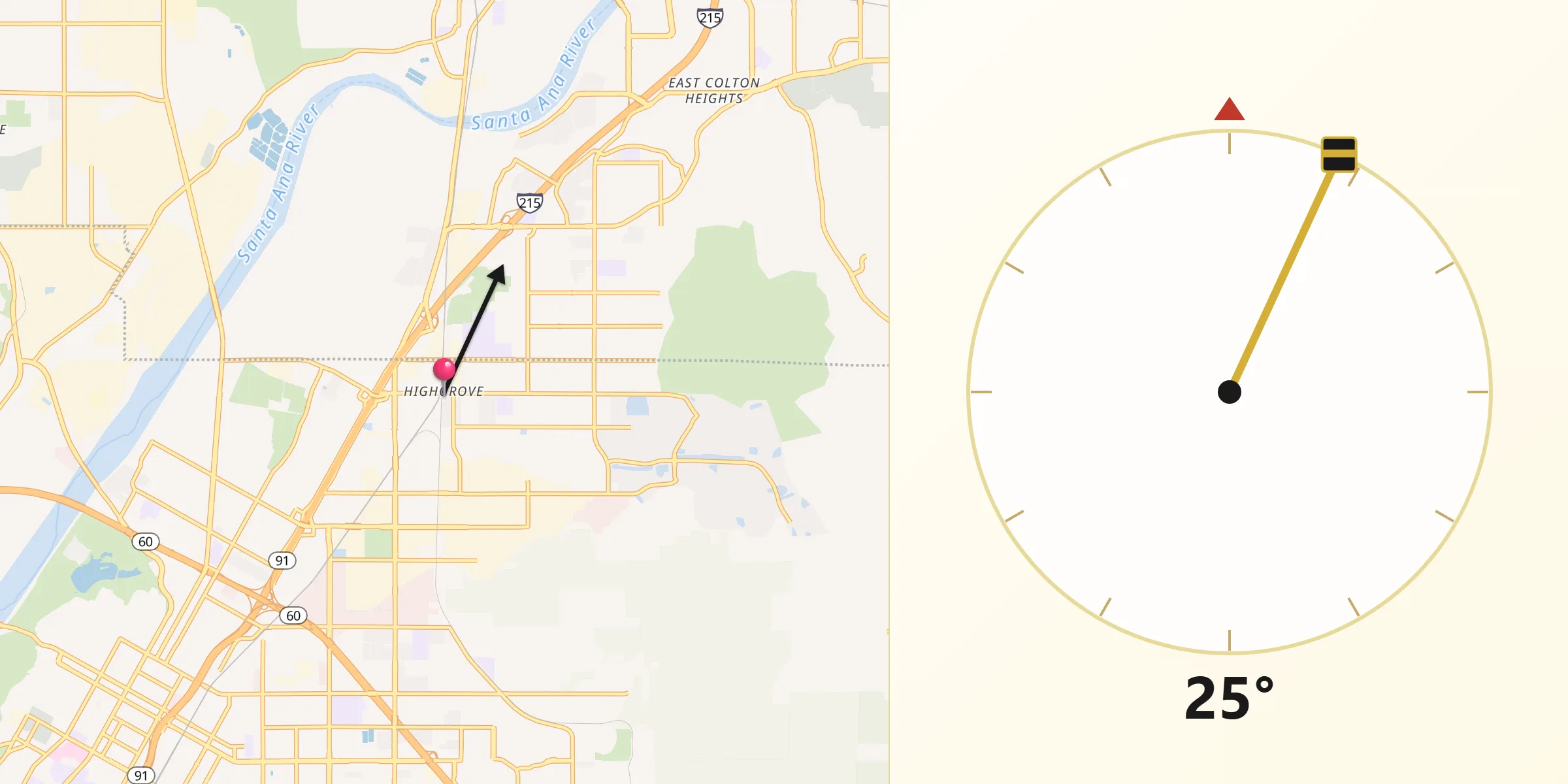 Qibla Direction from Highgrove