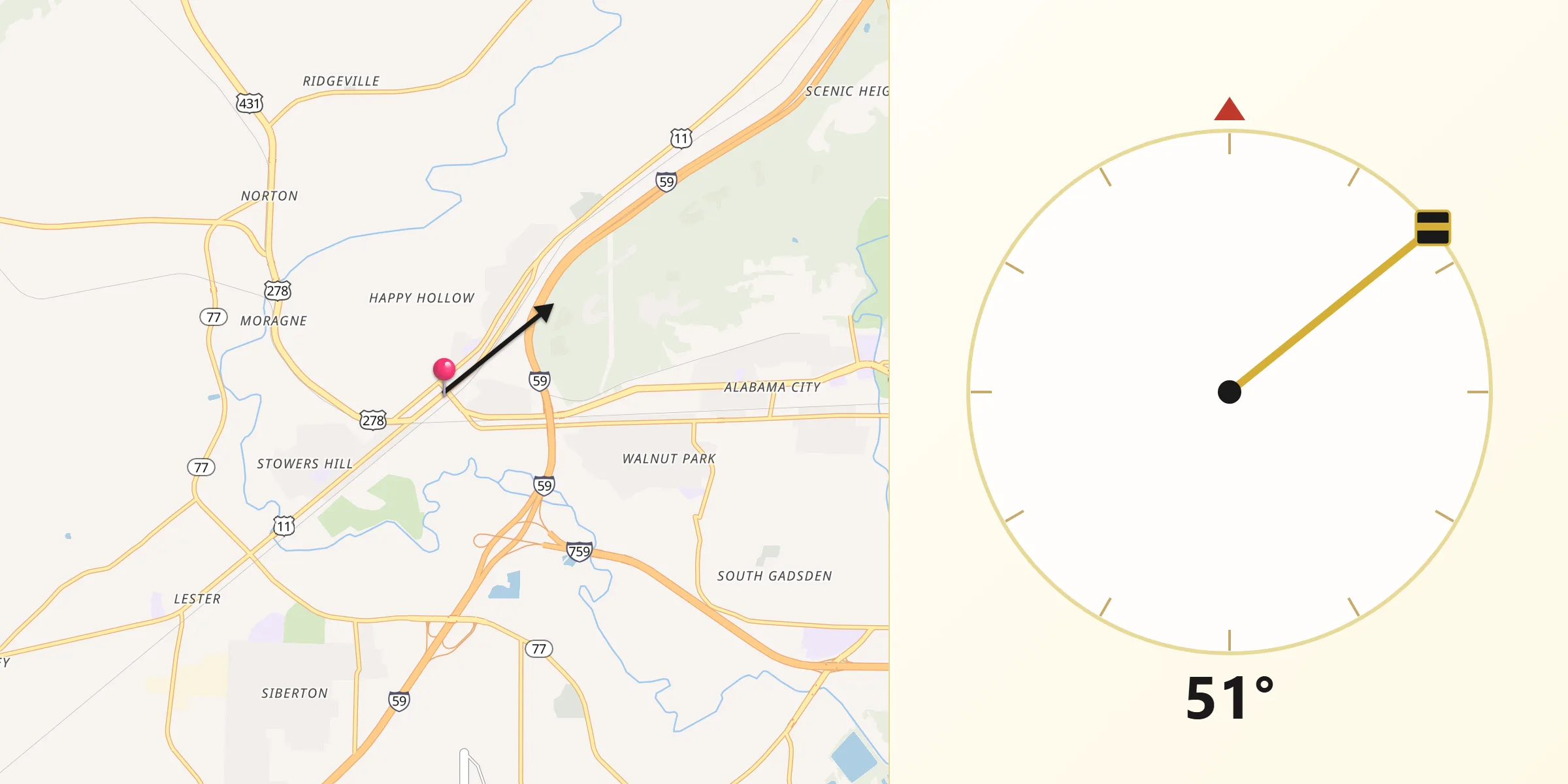 Qibla Direction from Attalla