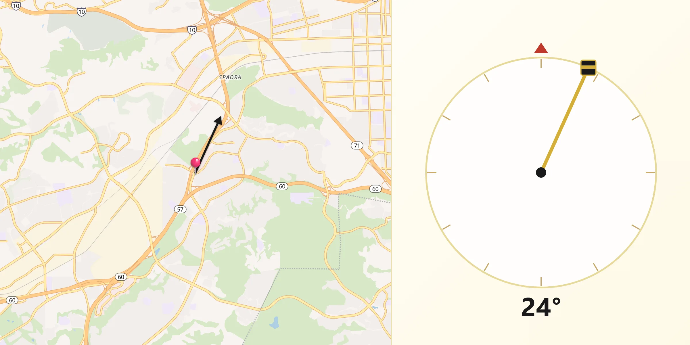 Qibla Direction from Diamond Bar
