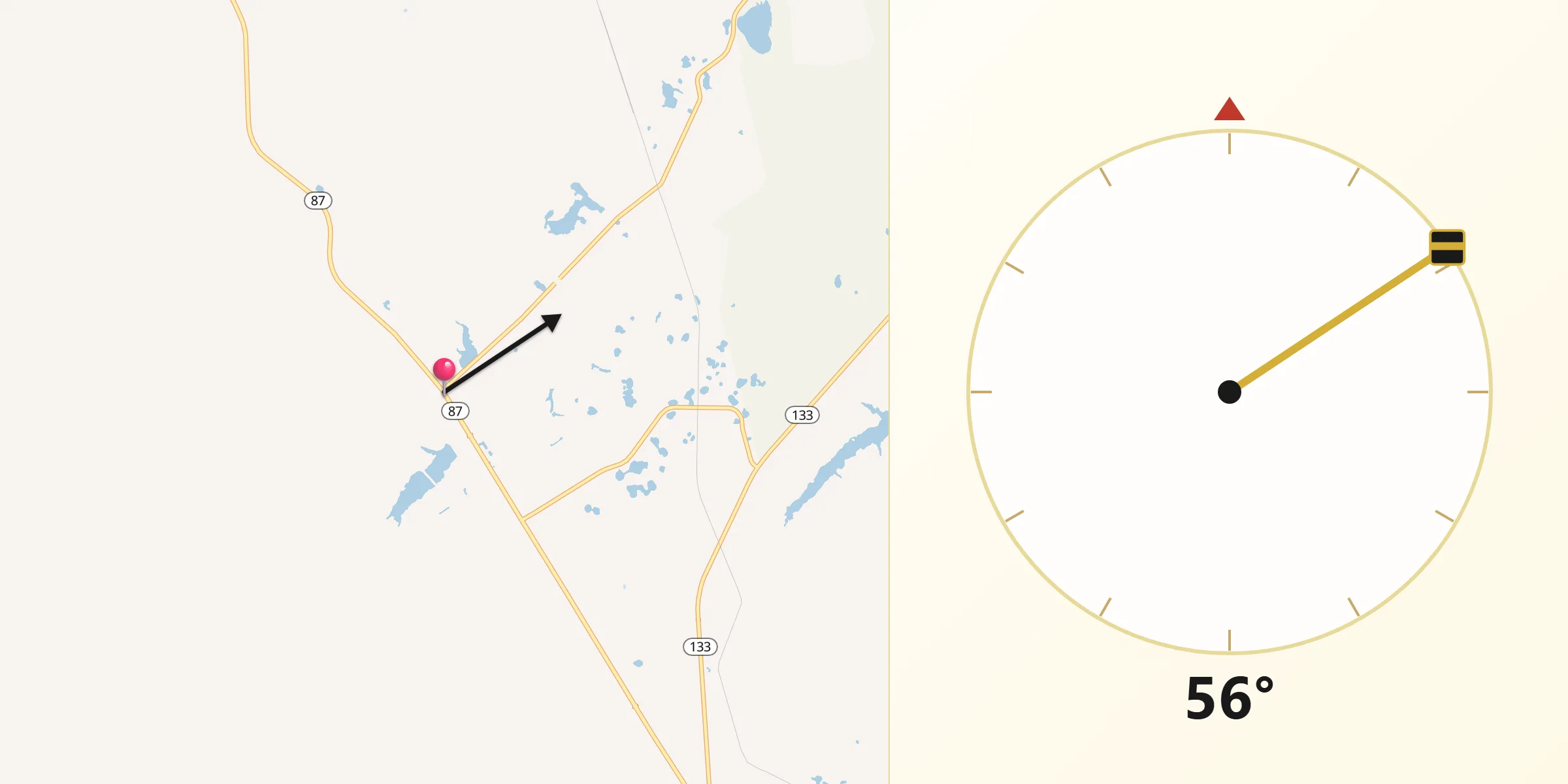 Qibla Direction from Boiling Spring Lakes
