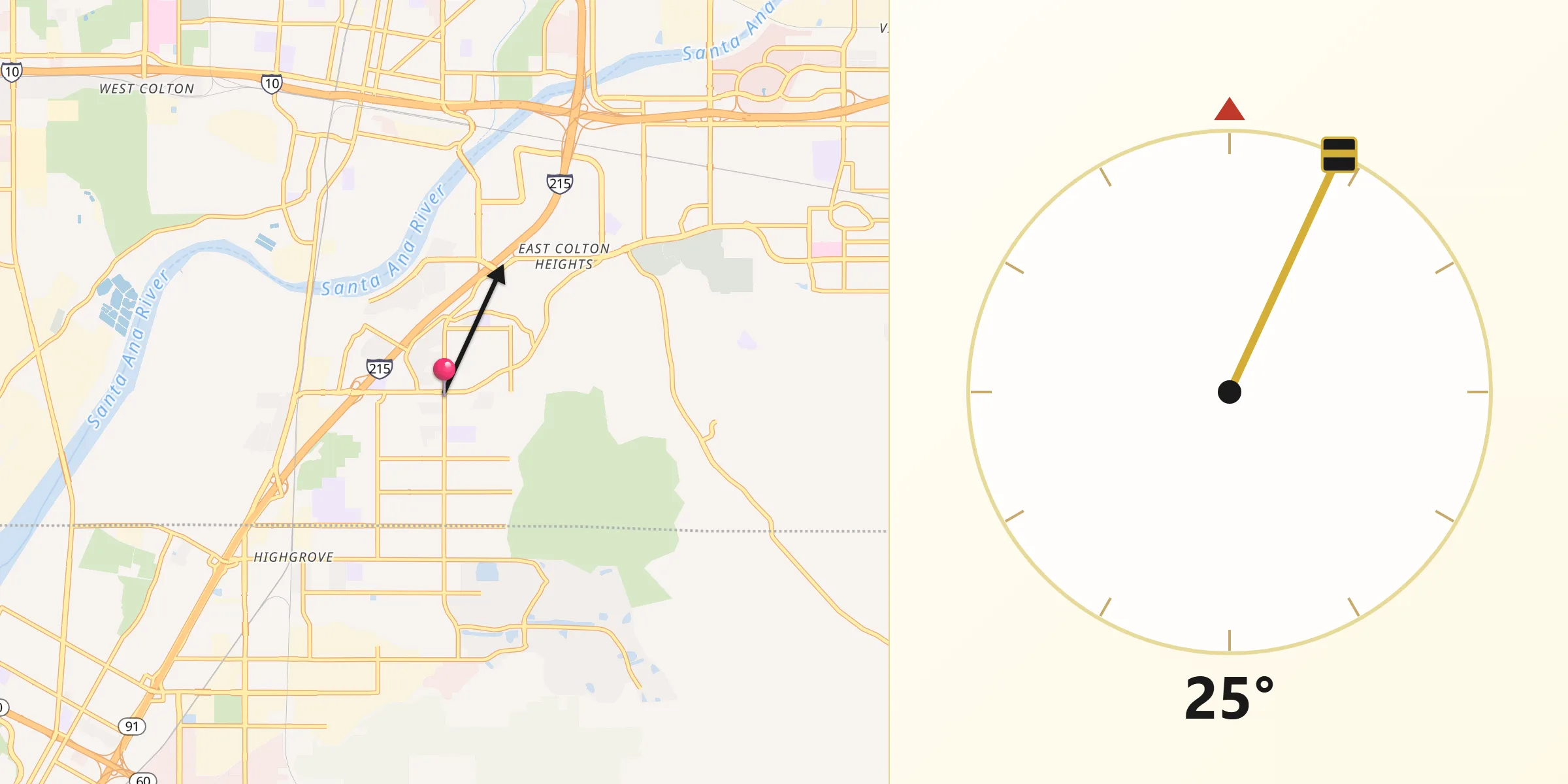 Qibla Direction from Grand Terrace