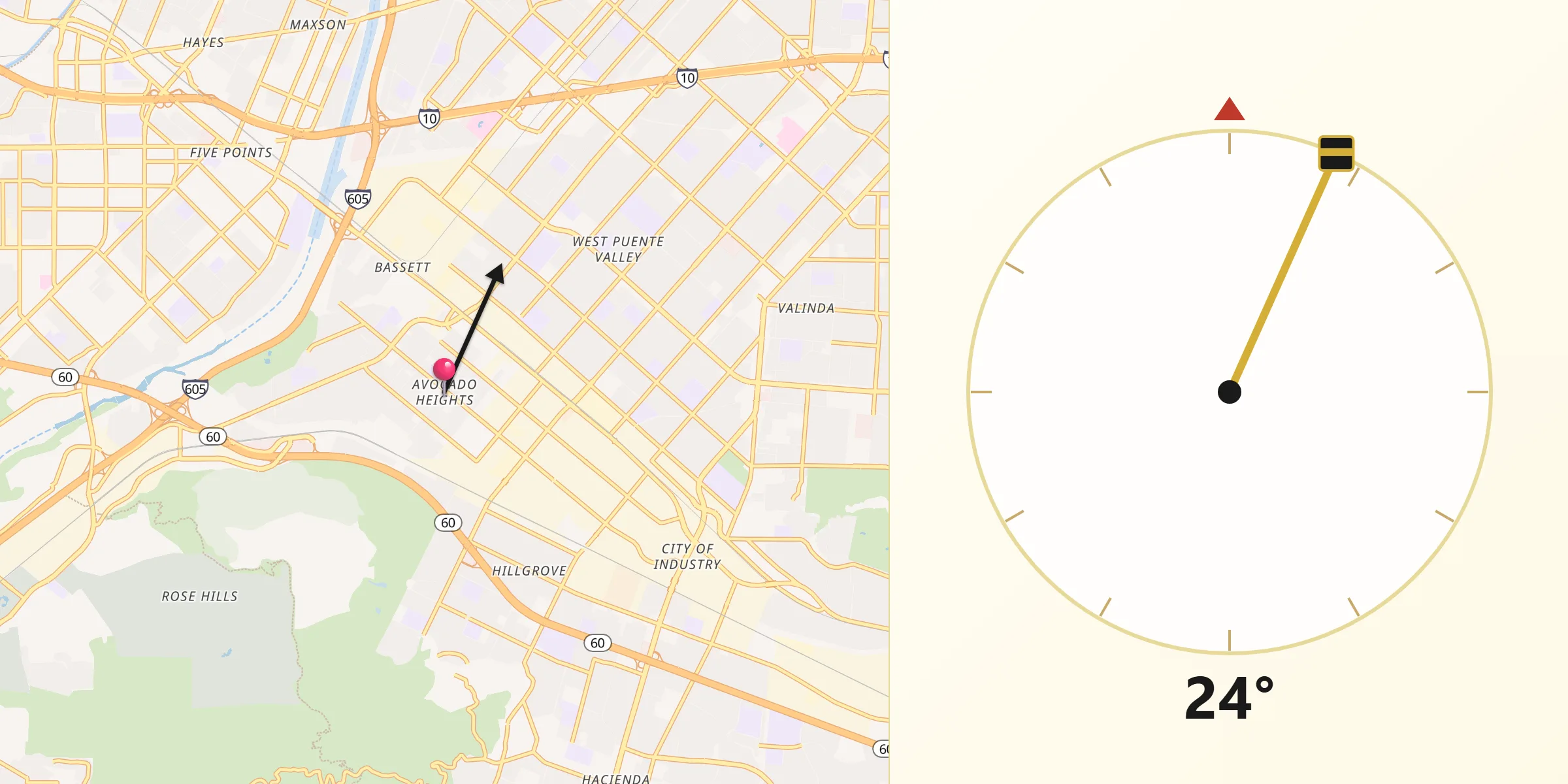 Qibla Direction from Avocado Heights