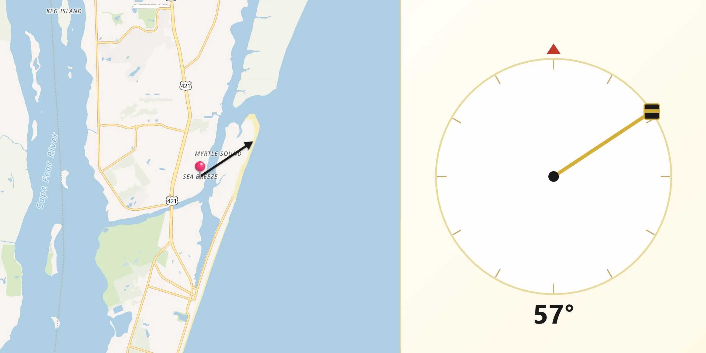 Qibla Direction from Sea Breeze