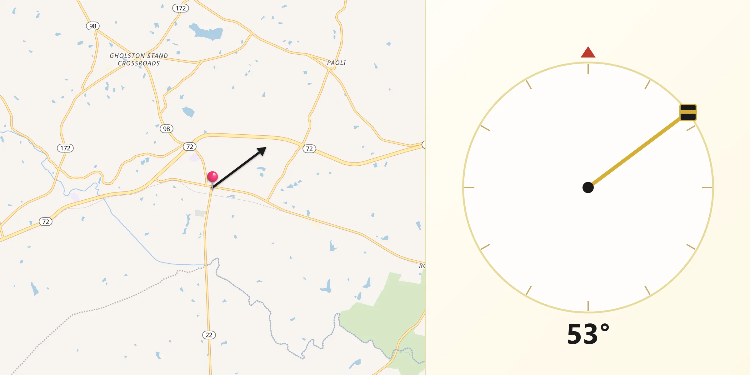 Qibla Direction from Comer