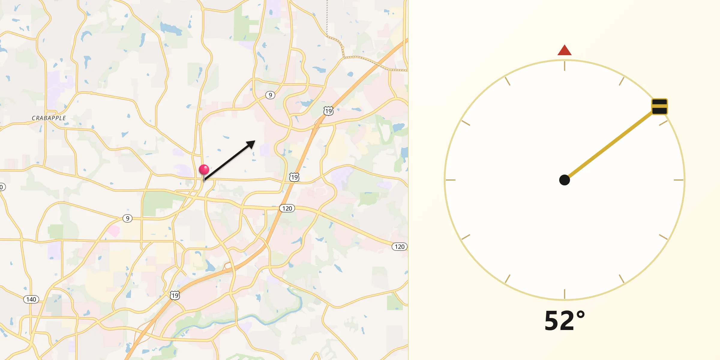 Qibla Direction from Alpharetta